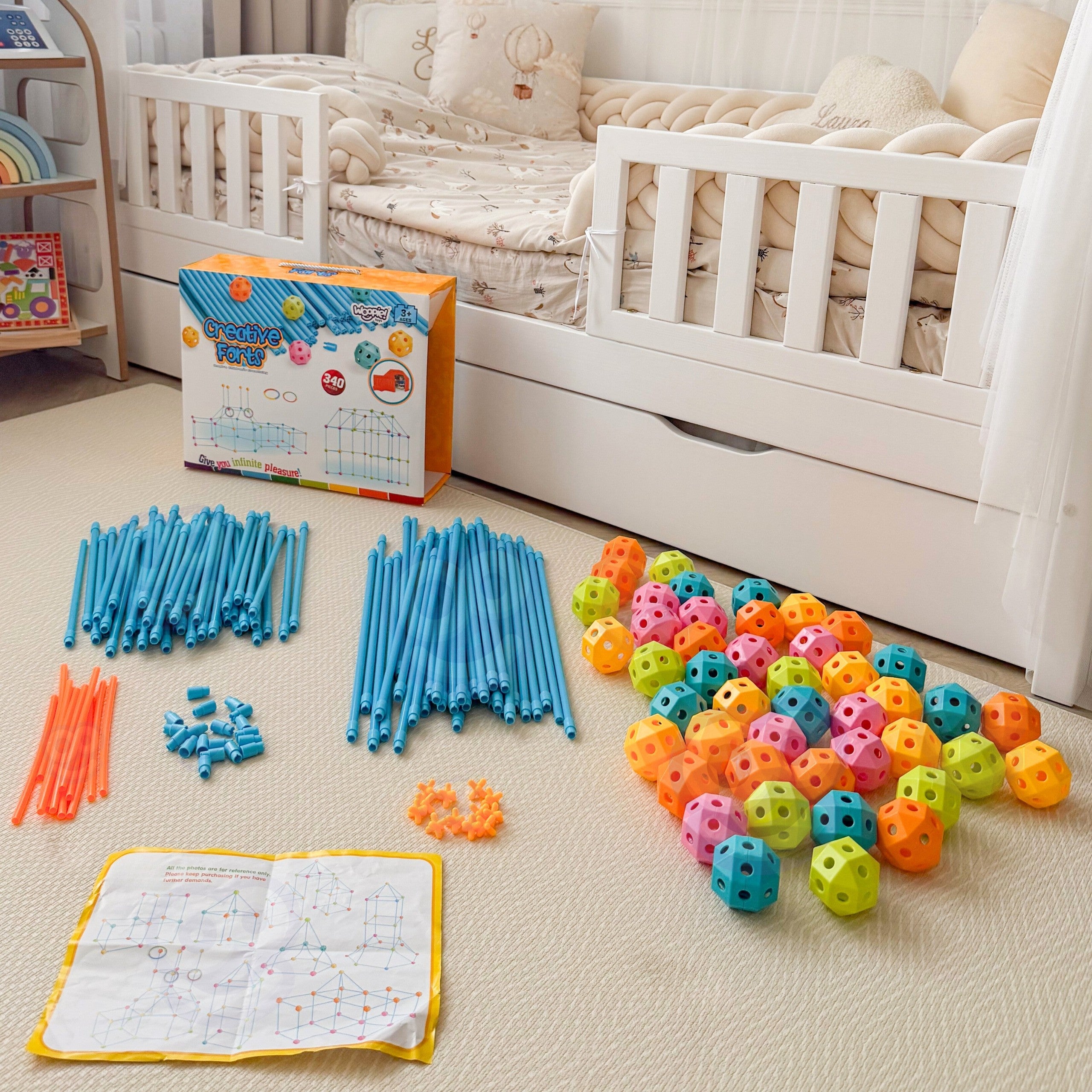 Woopie Construction Set Xxl Pajitas De Tubo De Base De Carpa 340 Piezas.
