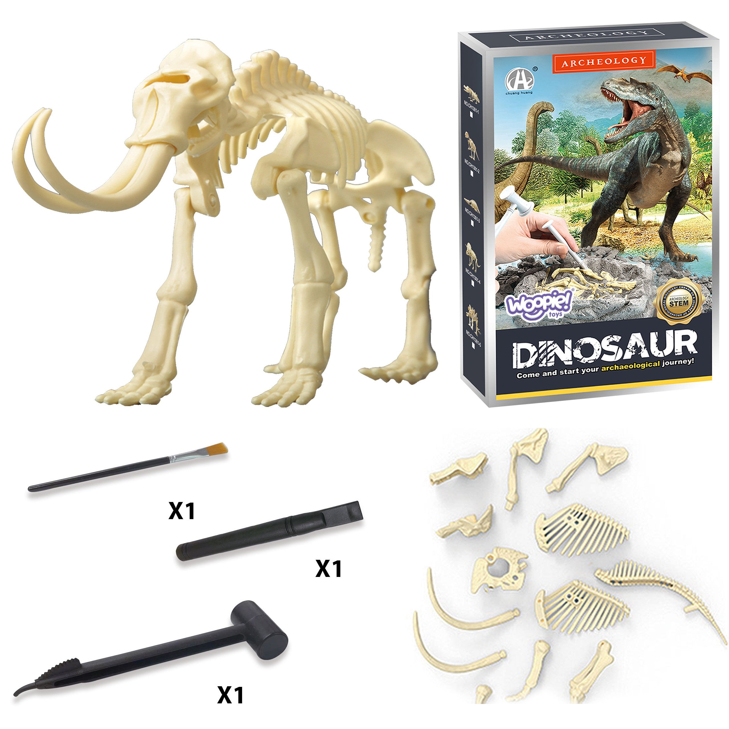 Woopie Creative Toy Dinozaur Scheleton Excavare arheologică
