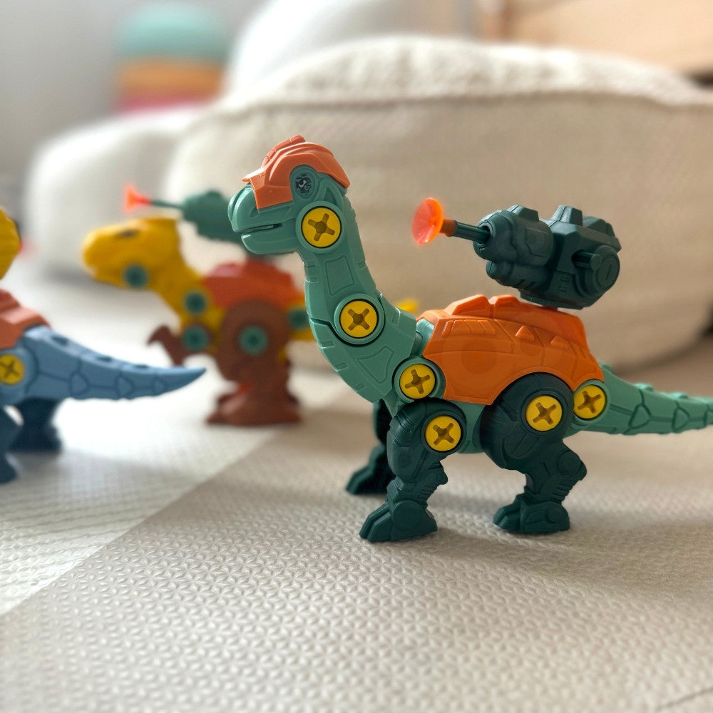 Woopie Dinosaurs To Screw 3-delad konstruktionsset i en låda + borr och skruvmejsel