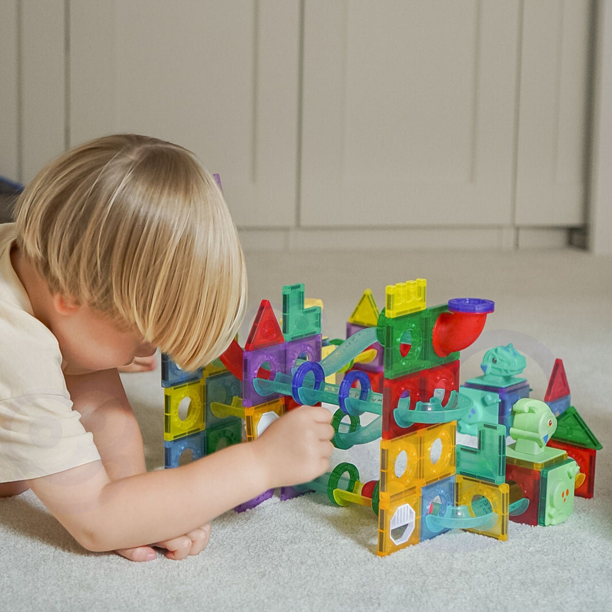 Woopie blocs de construction magnétiques ensemble éducatif 3d piste de balle 170 pièces.