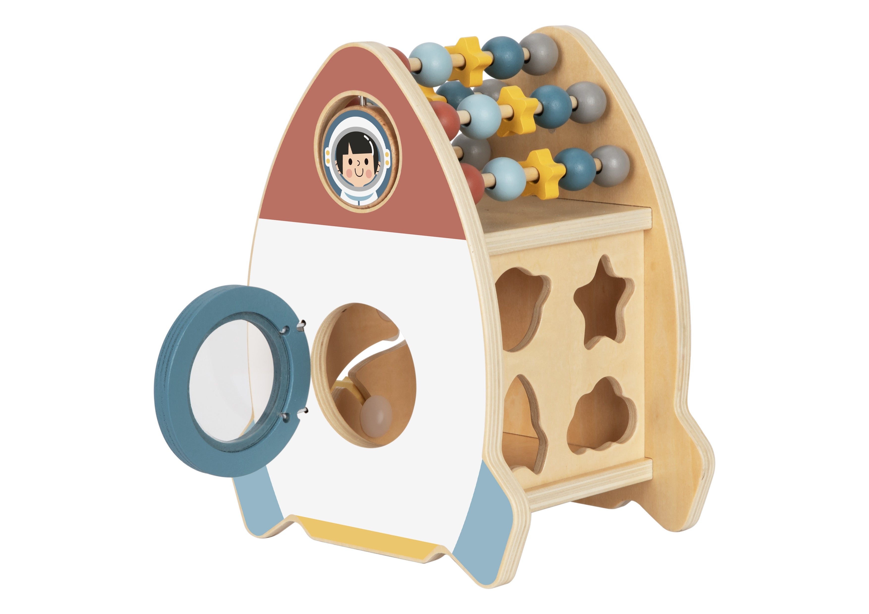 Tooky Toy Space Rocket Activity Sorter Wooden Maze