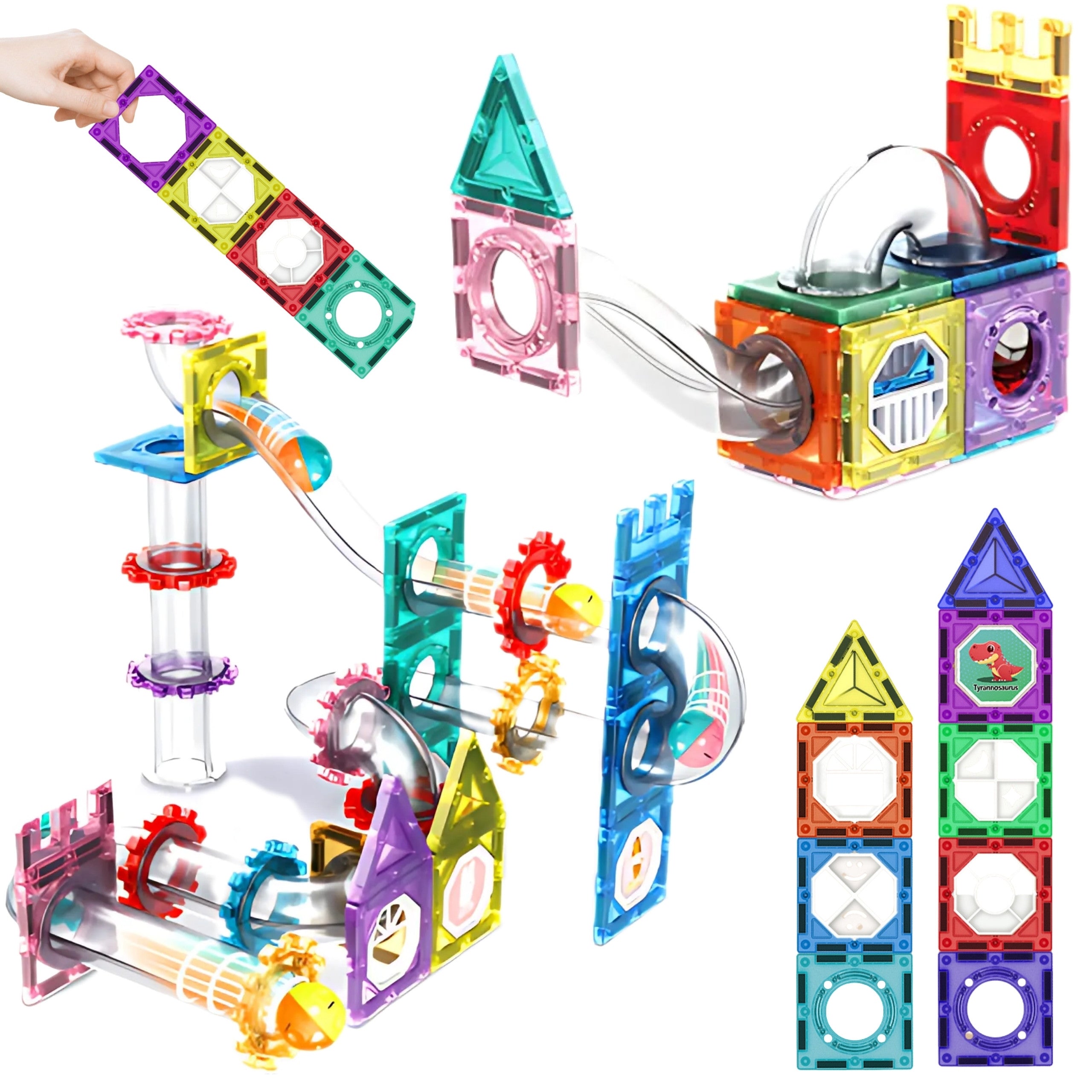 Woopie Bloques de construcción magnéticos Juego educativo 3D Pista de bolas 126 piezas.