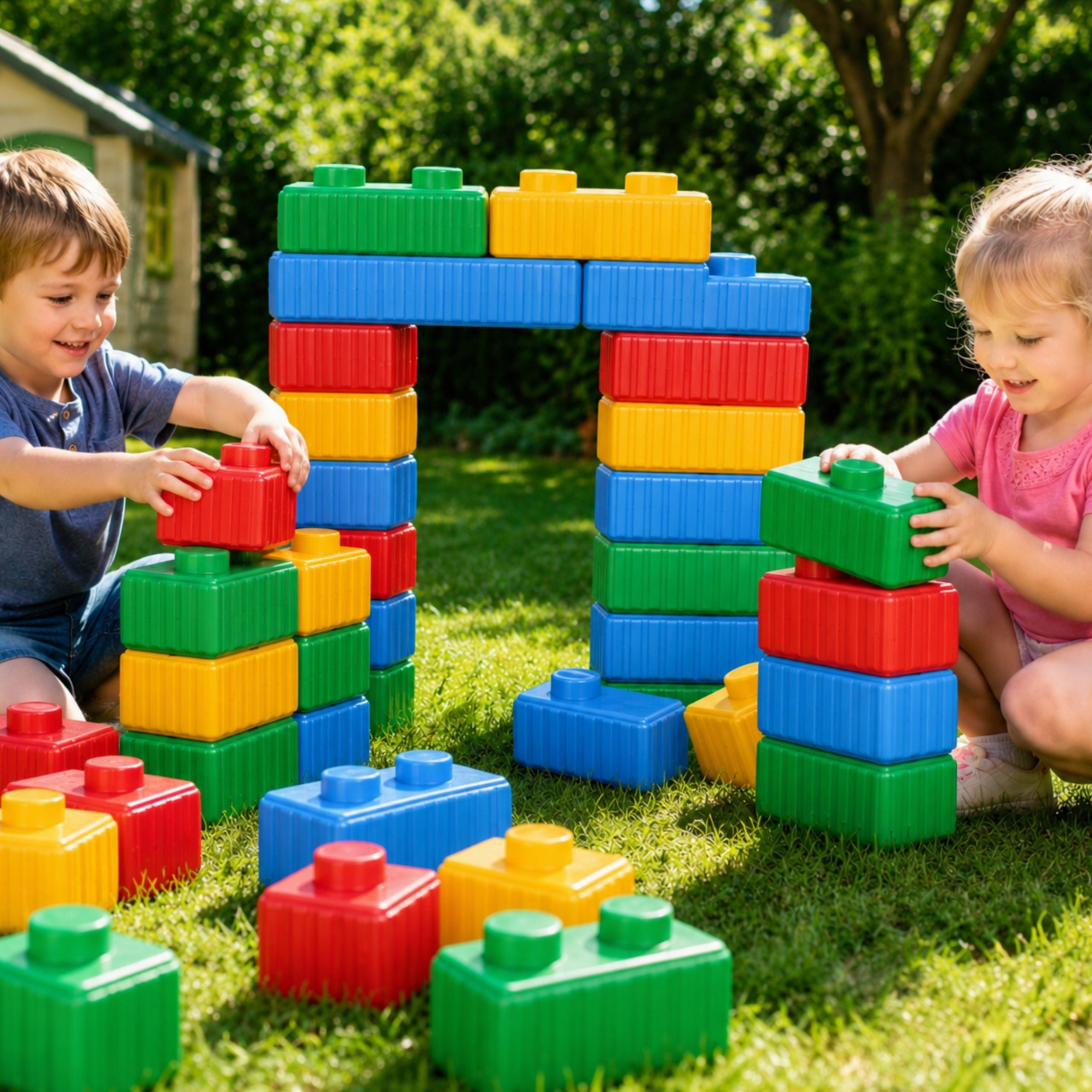 Woopie Costruzioni Blocchi Xxl Set Con Auto 43 Pezzi.