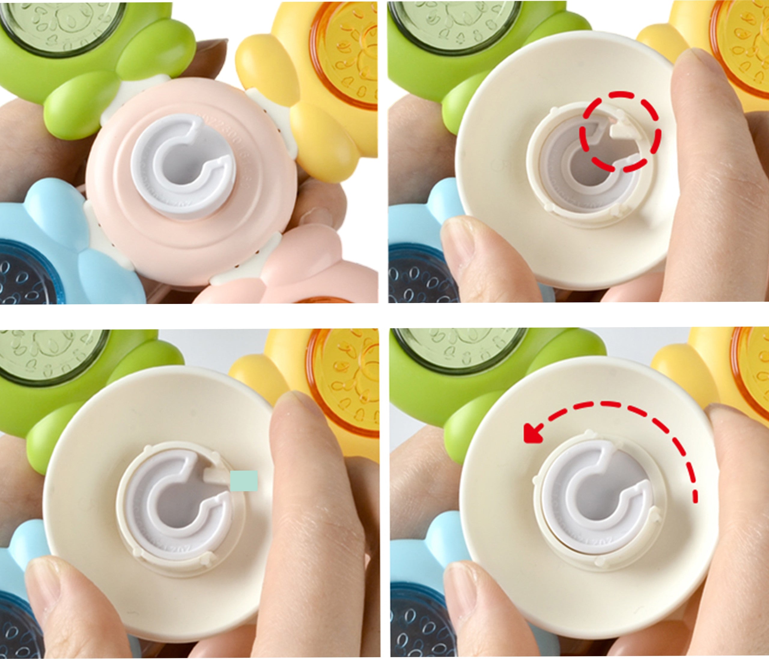 Woopie Baby Spinner Sensory Toy Bee Chicken Rabbit Interchangeable 3 Pcs.