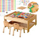 Masterkidz Wooden Educational Table + Stem Wall Accessories + 135 Blocks