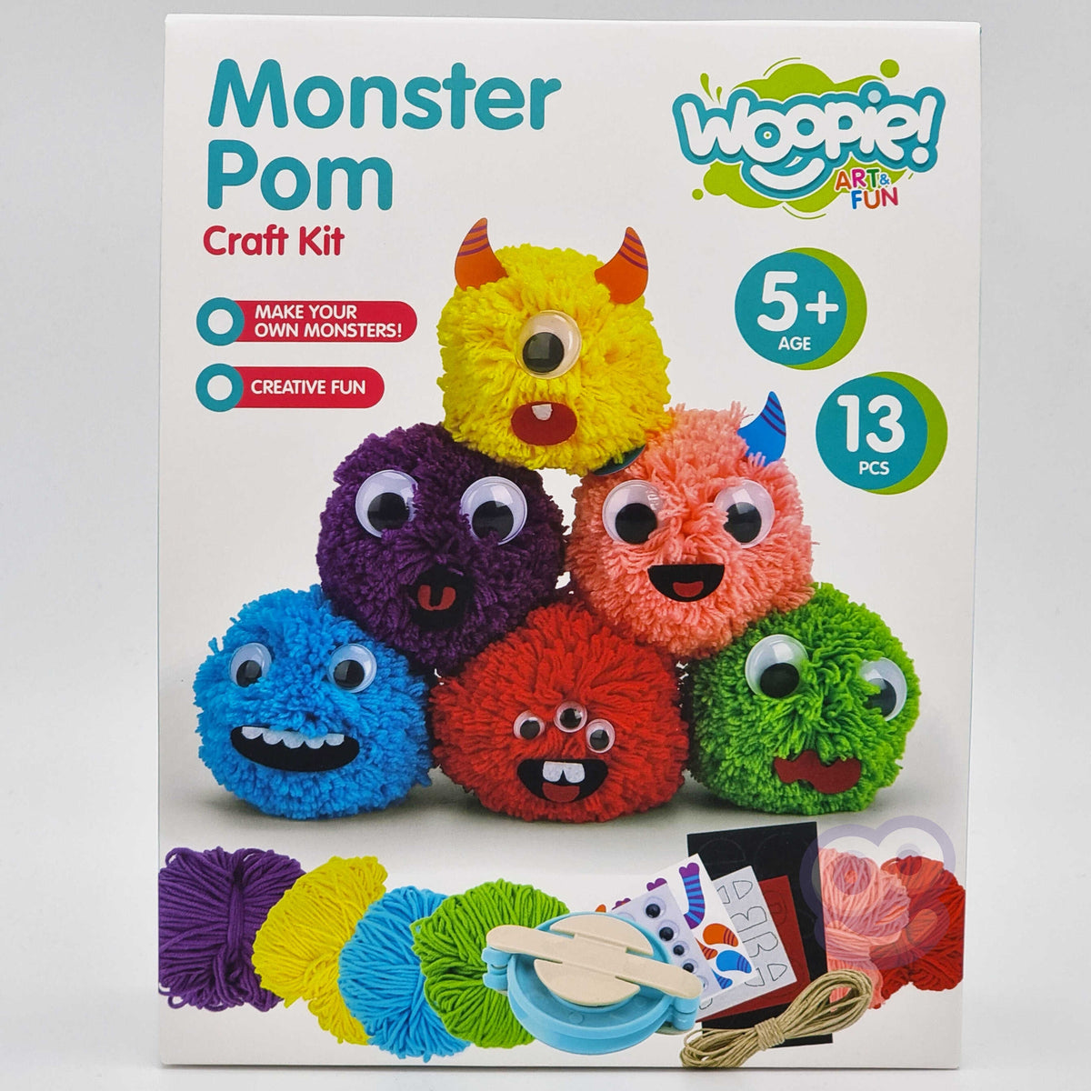 Woopie Art&fun Kit creativo con pompones de monstruo