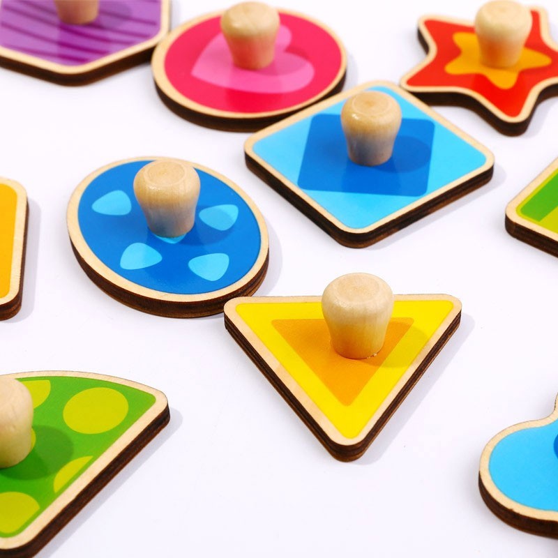 Tooky Toy Puzzle Montessori Shape Learning Puzzle With Pushpins