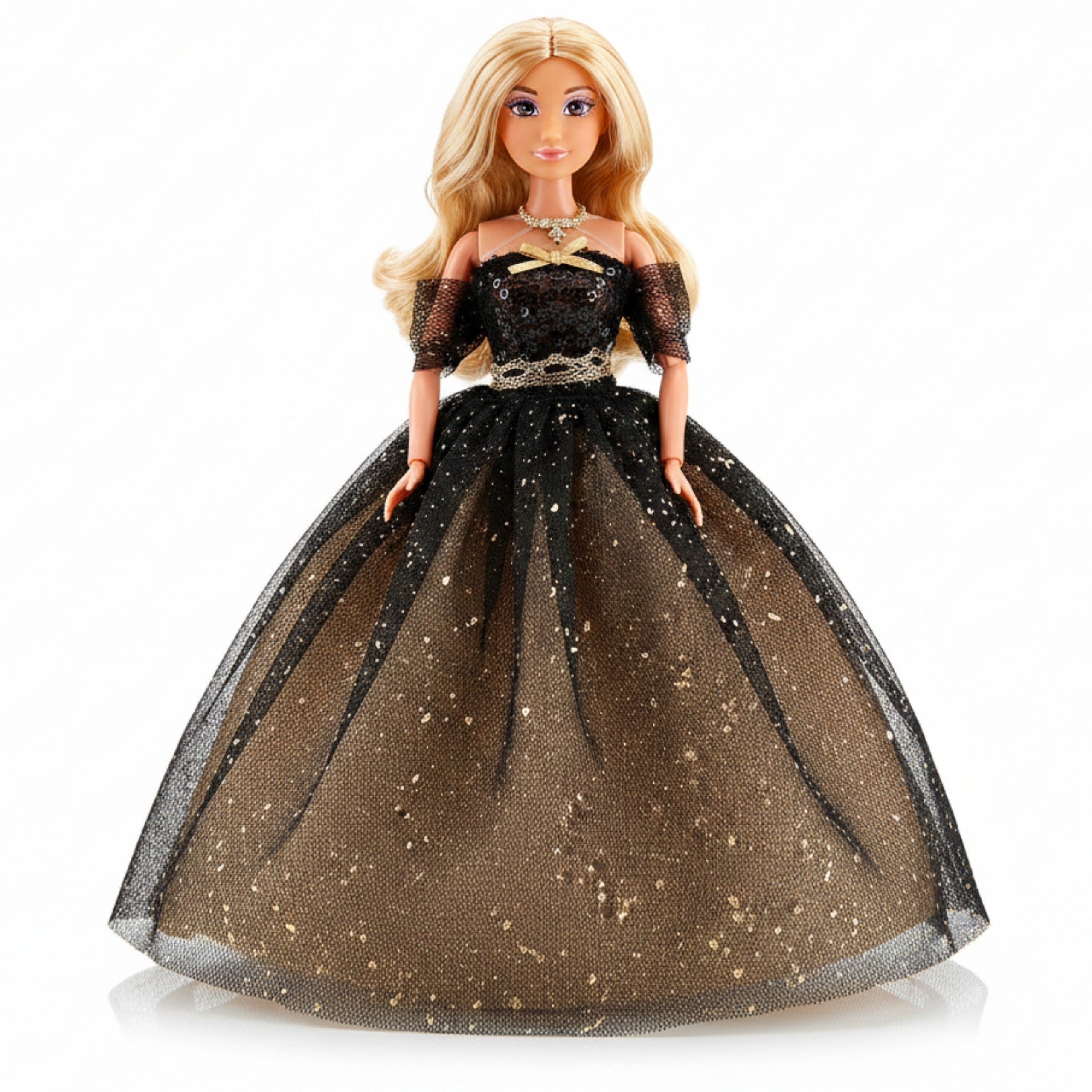 Woopie Royal Lily Puppe, 30 cm langes blondes Haar, schwarzes Ballkleid