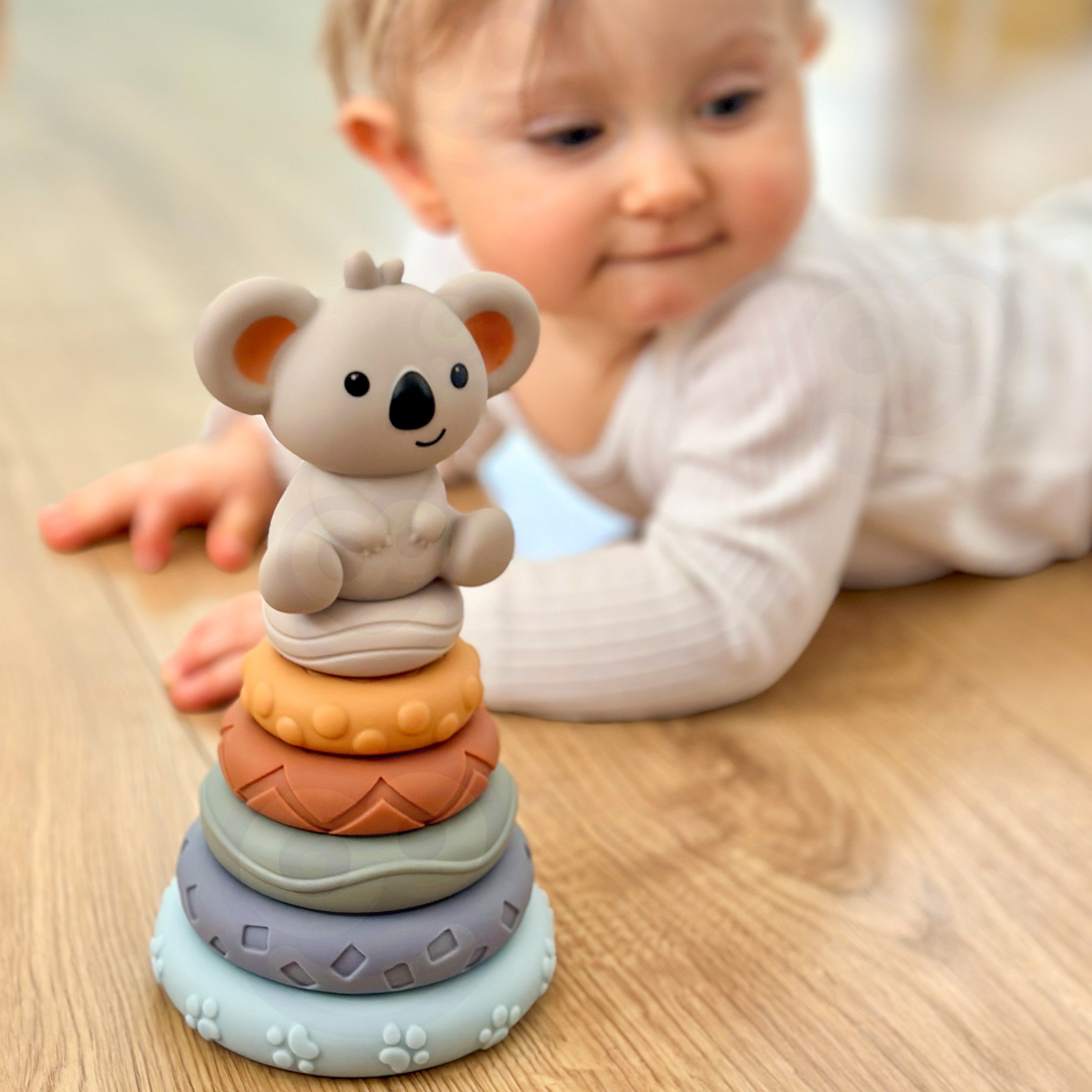 Woopie Baby Soft Rubber Sensory Blocks 3-in-1 Teddy Bear Set