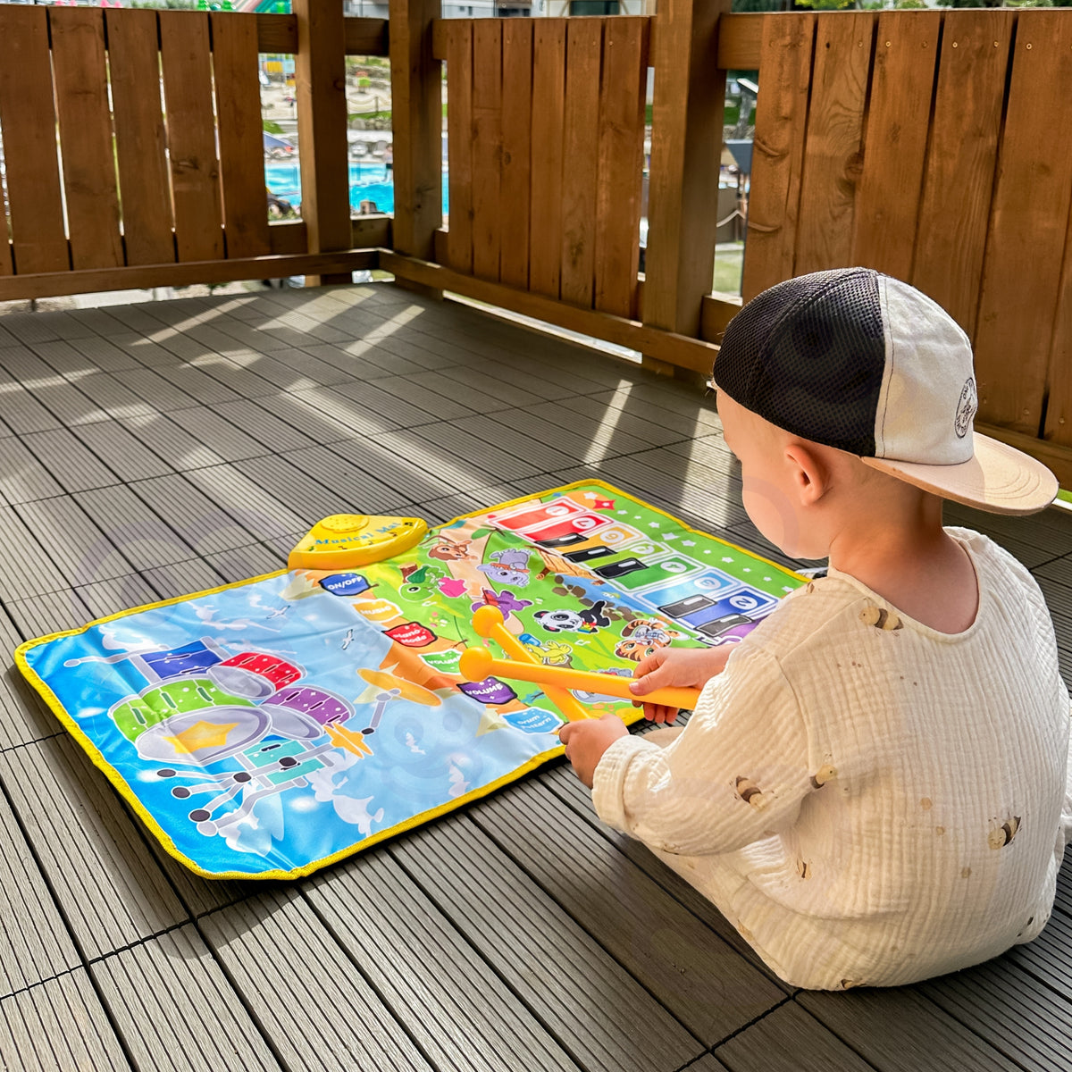Woopie Musical Mat Animals Piano interativo e bateria 2 em 1