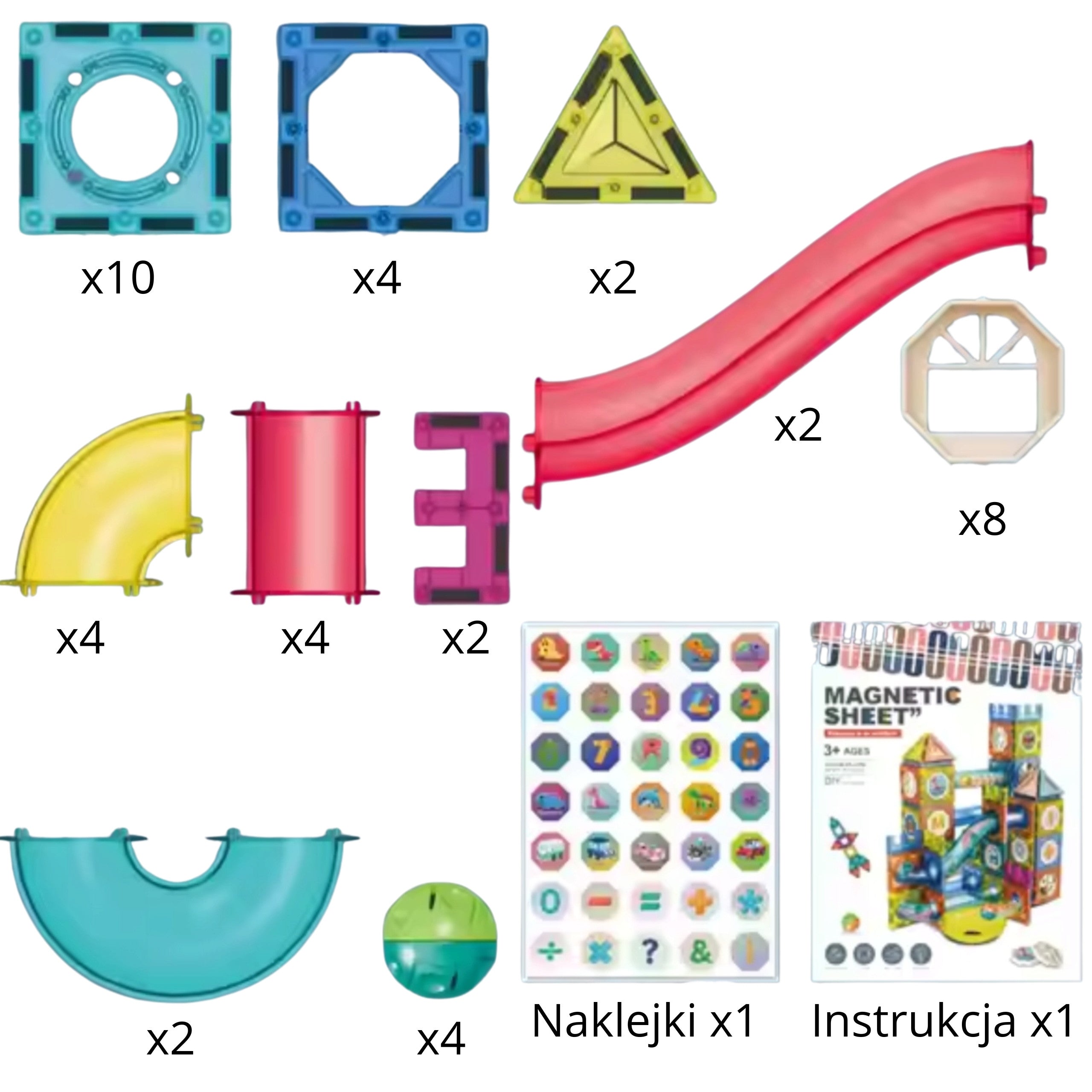 Woopie Blocs de Construction Magnétiques Ensemble Éducatif 3d Ball Track 42 Pcs.