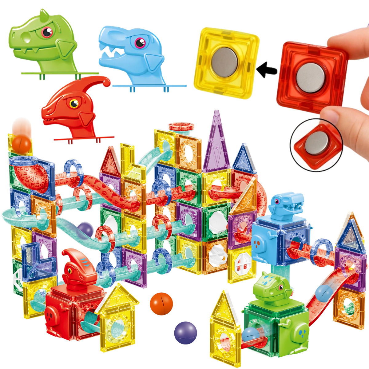 Woopie blocs de construction magnétiques ensemble éducatif 3d piste de balle 170 pièces.