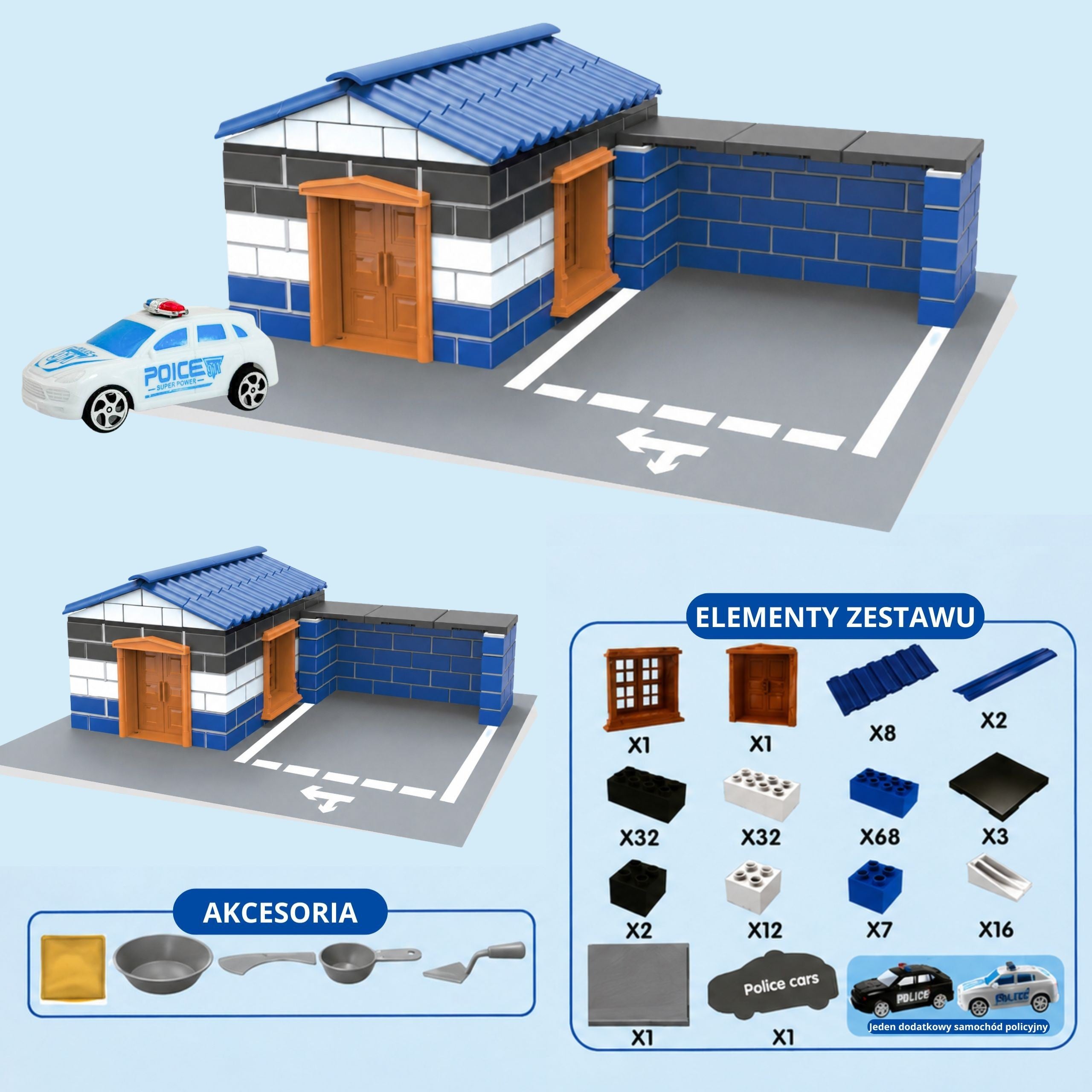 Woopie Police Station Brick Building Kit 186 Pcs. Building Bricks