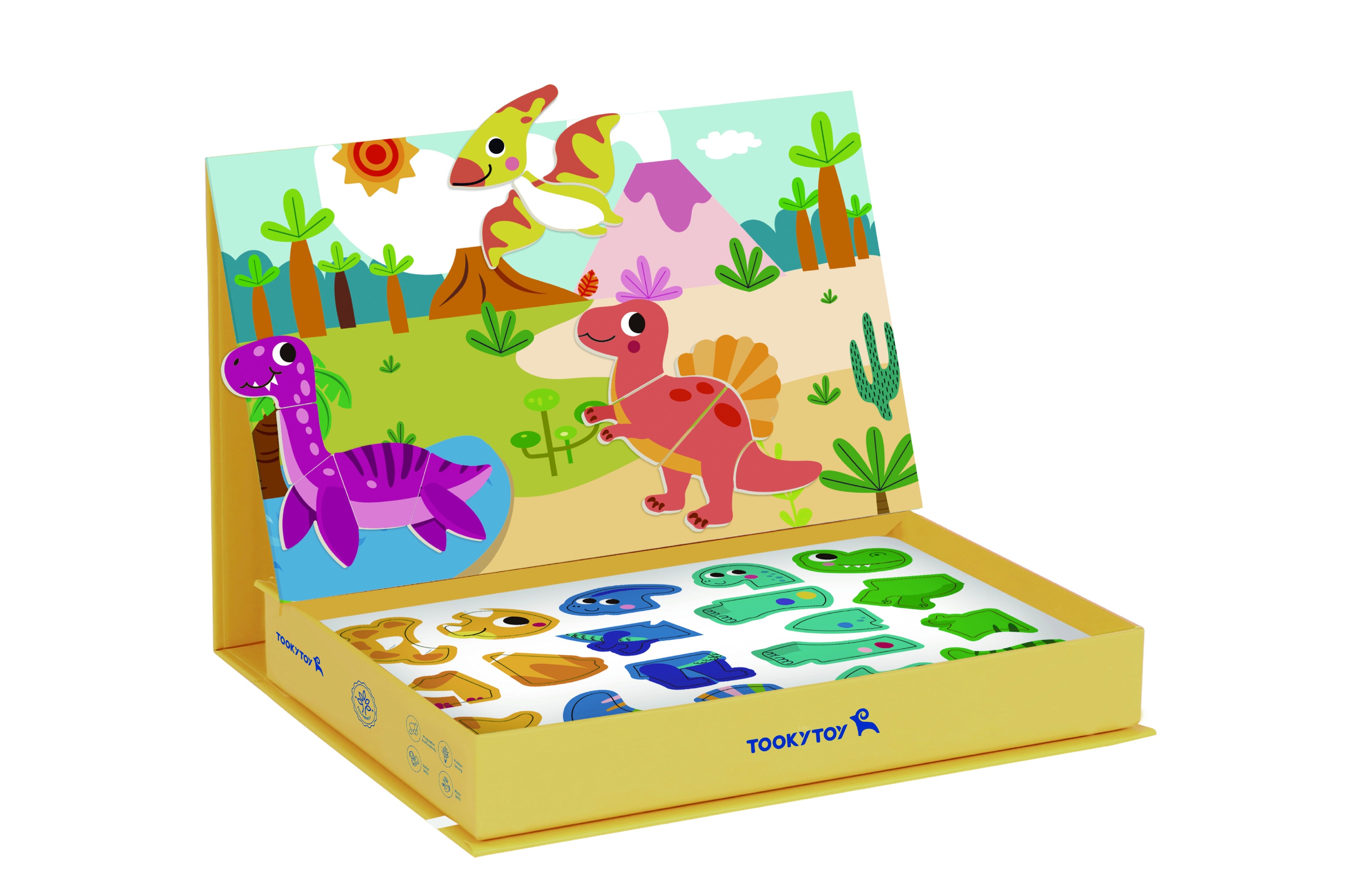 Tooky Toy Магнитен пъзел Пъзел динозаври