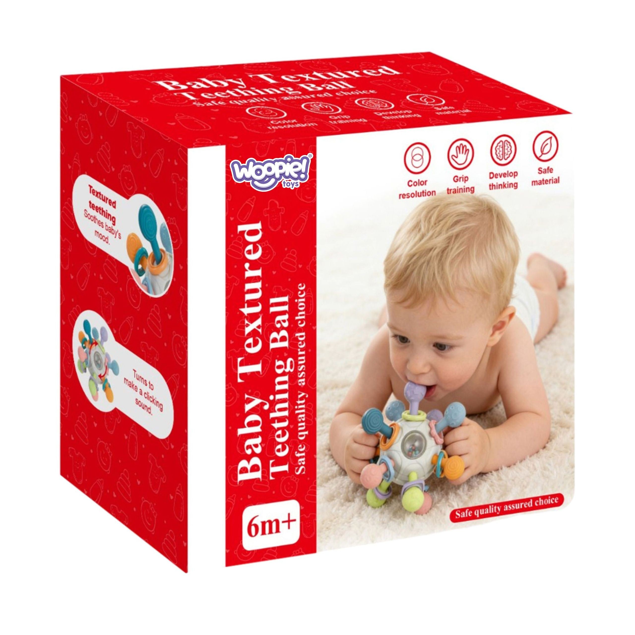 Woopie Baby Sensory Toy Teether Ball 3in1 Ball 6m+