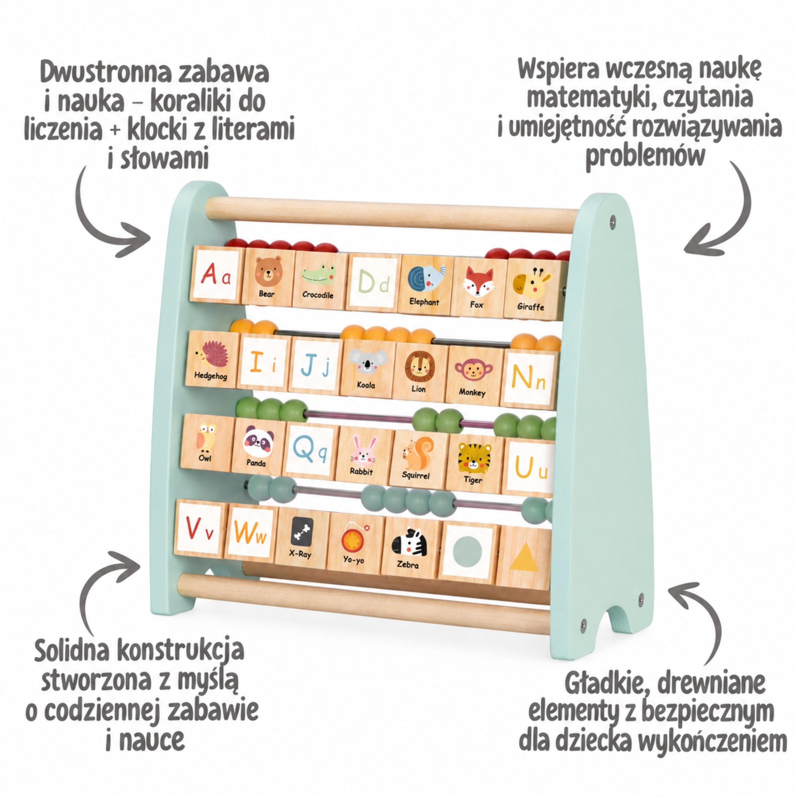 Tooky Toy Oboustranné obrázky Abacus abecedy