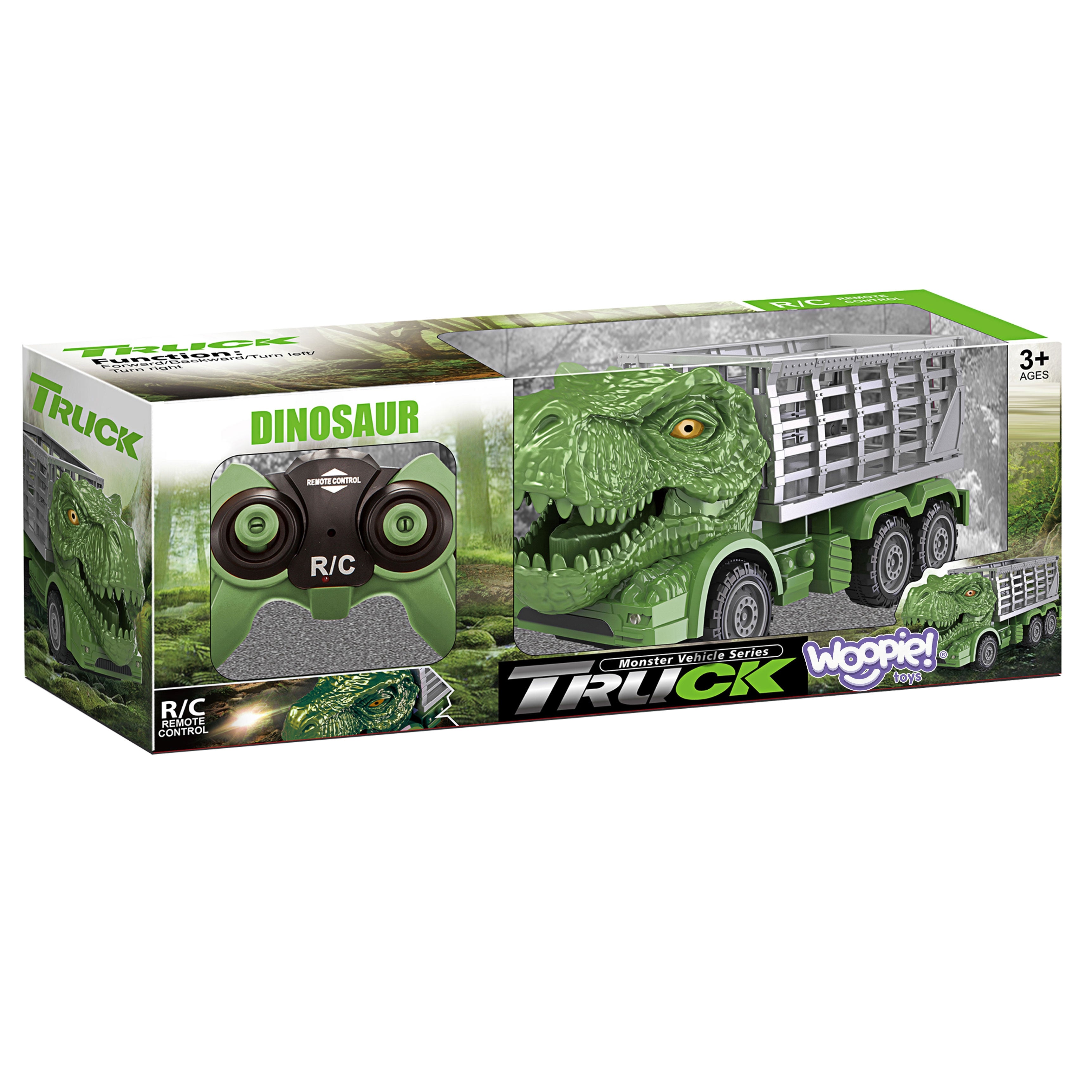 Дистанционно управление Woopie Rc Car Динозавър Зелен + фигура
