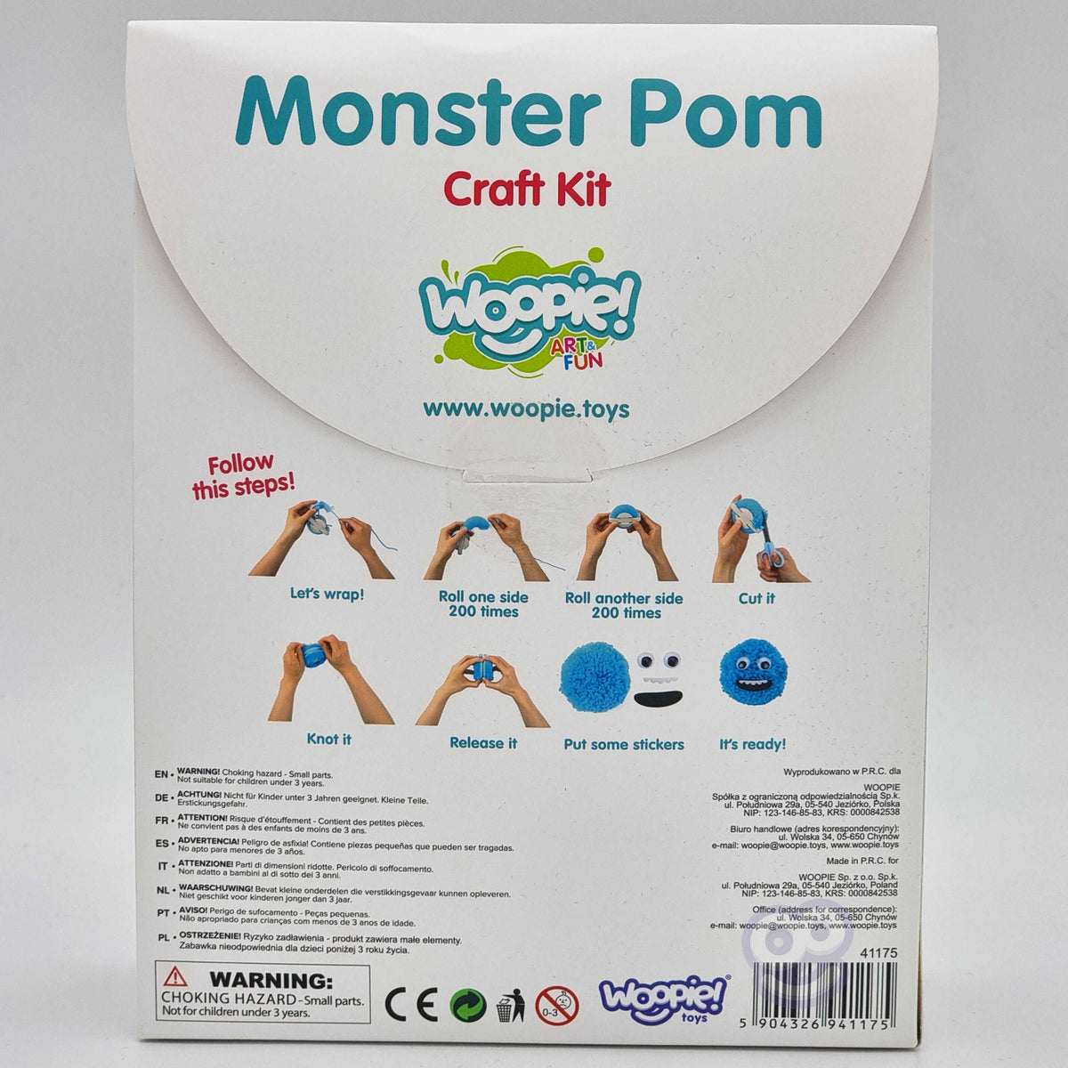 Woopie Art&fun Kit creativo con pompones de monstruo
