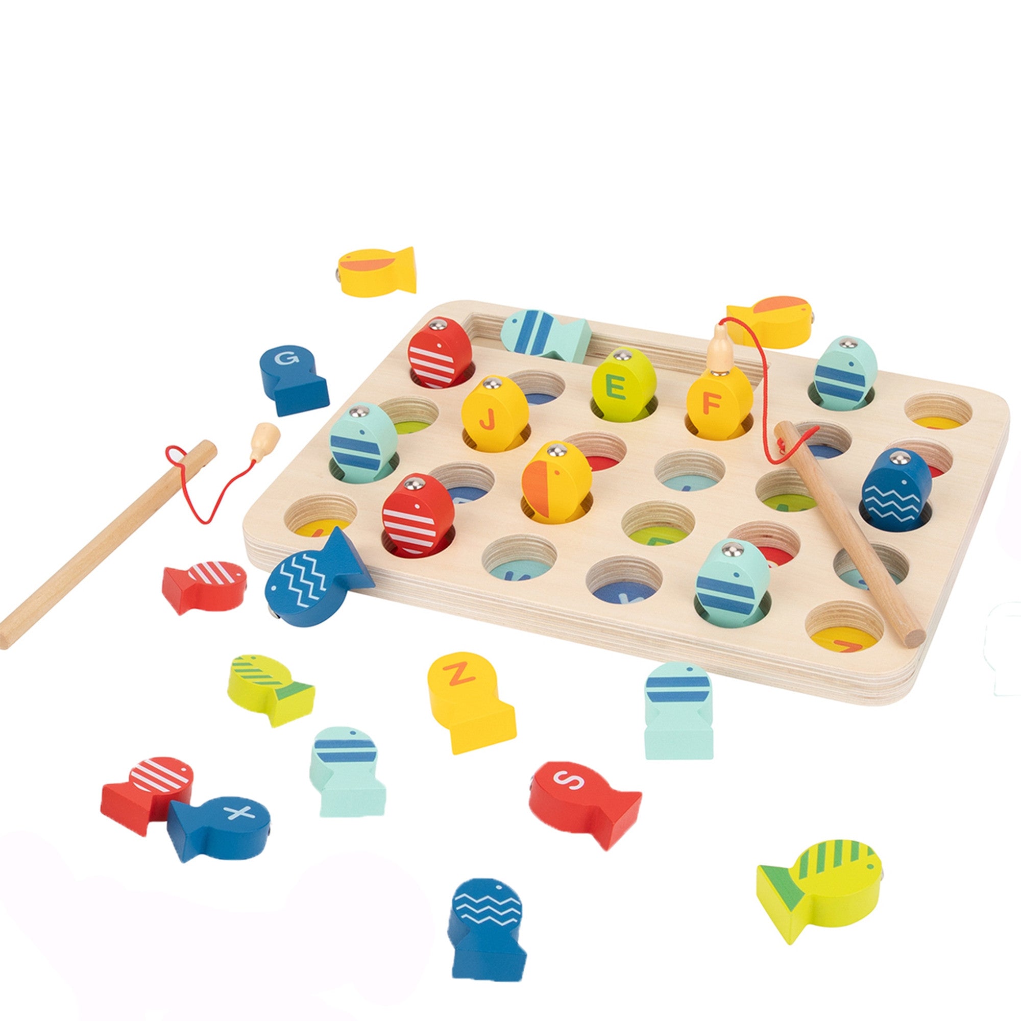 Tooky Giocattolo in Legno Gioco Pesca Apprendimento Lettere 29 Pz.