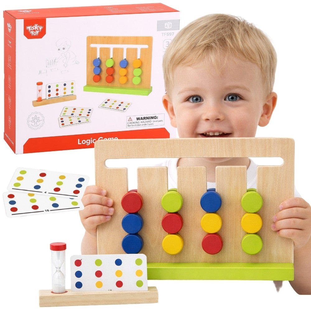 Tooky Toy Логическа игра Време Пъзел Цветове 30 шаблона 18 бр.