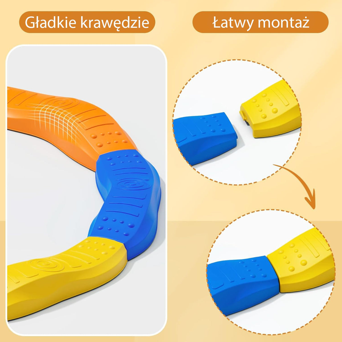 Círculo de caminho sensorial de trilha de feixe de equilíbrio modular Woopie