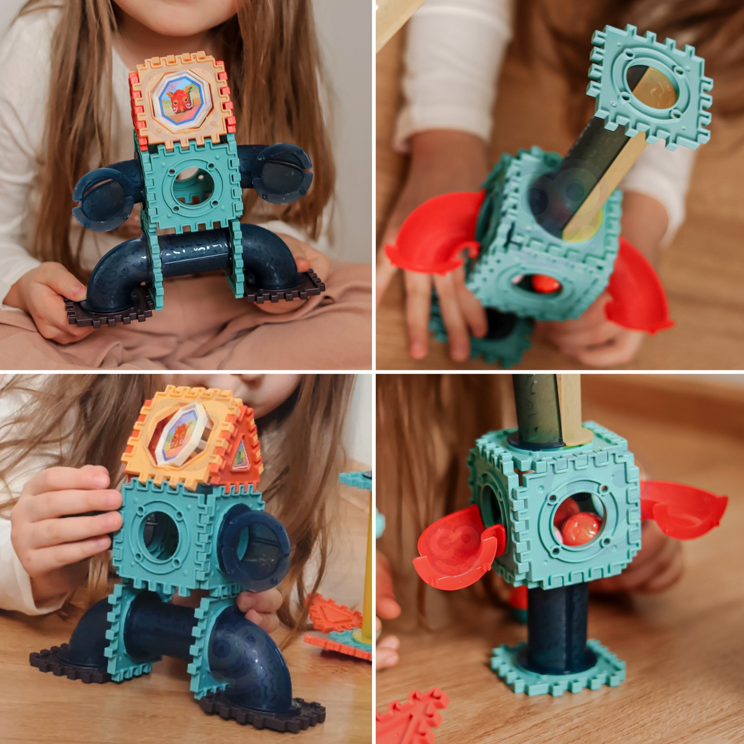Woopie Blocuri de construcție 3d Set Educativ șină cu bile 228buc.