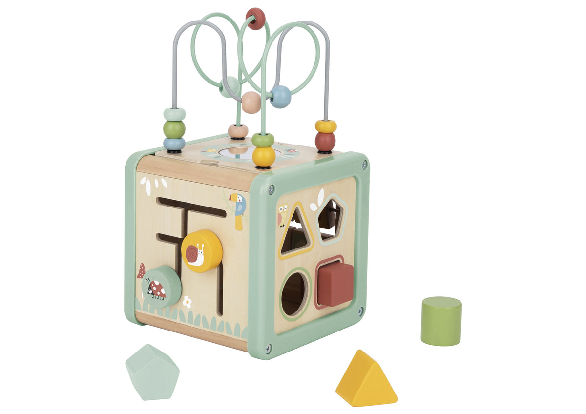 Multifunkční vzdělávací třídič Woopie Green Wooden Activity Cube