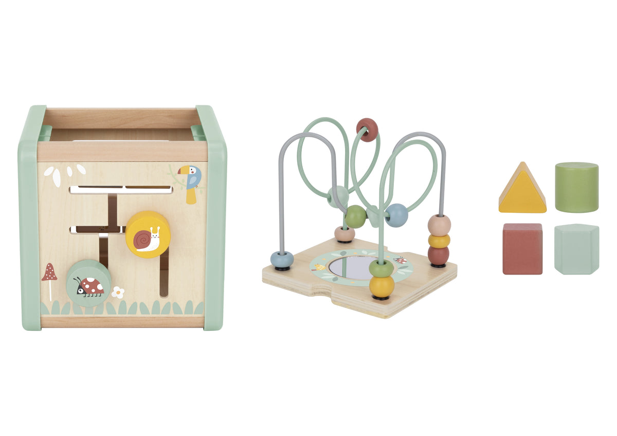 Multifunkční vzdělávací třídič Woopie Green Wooden Activity Cube
