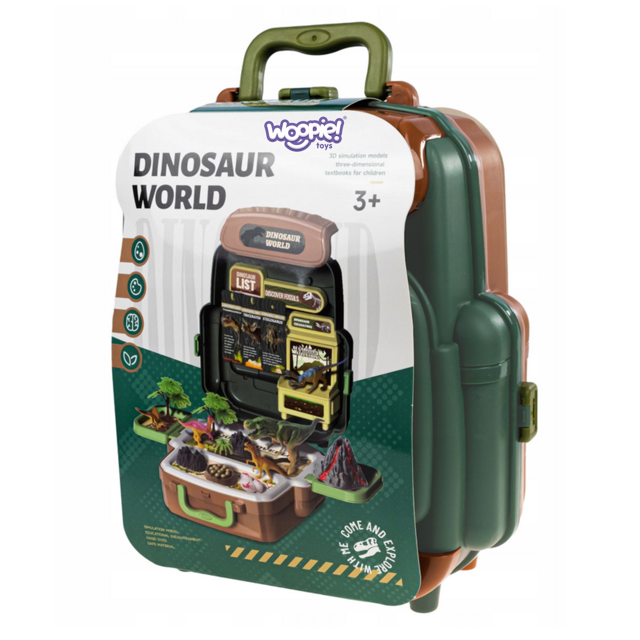 Valise Woopie Dinosaur World - Ensemble éducatif d'explorateur de dinosaures
