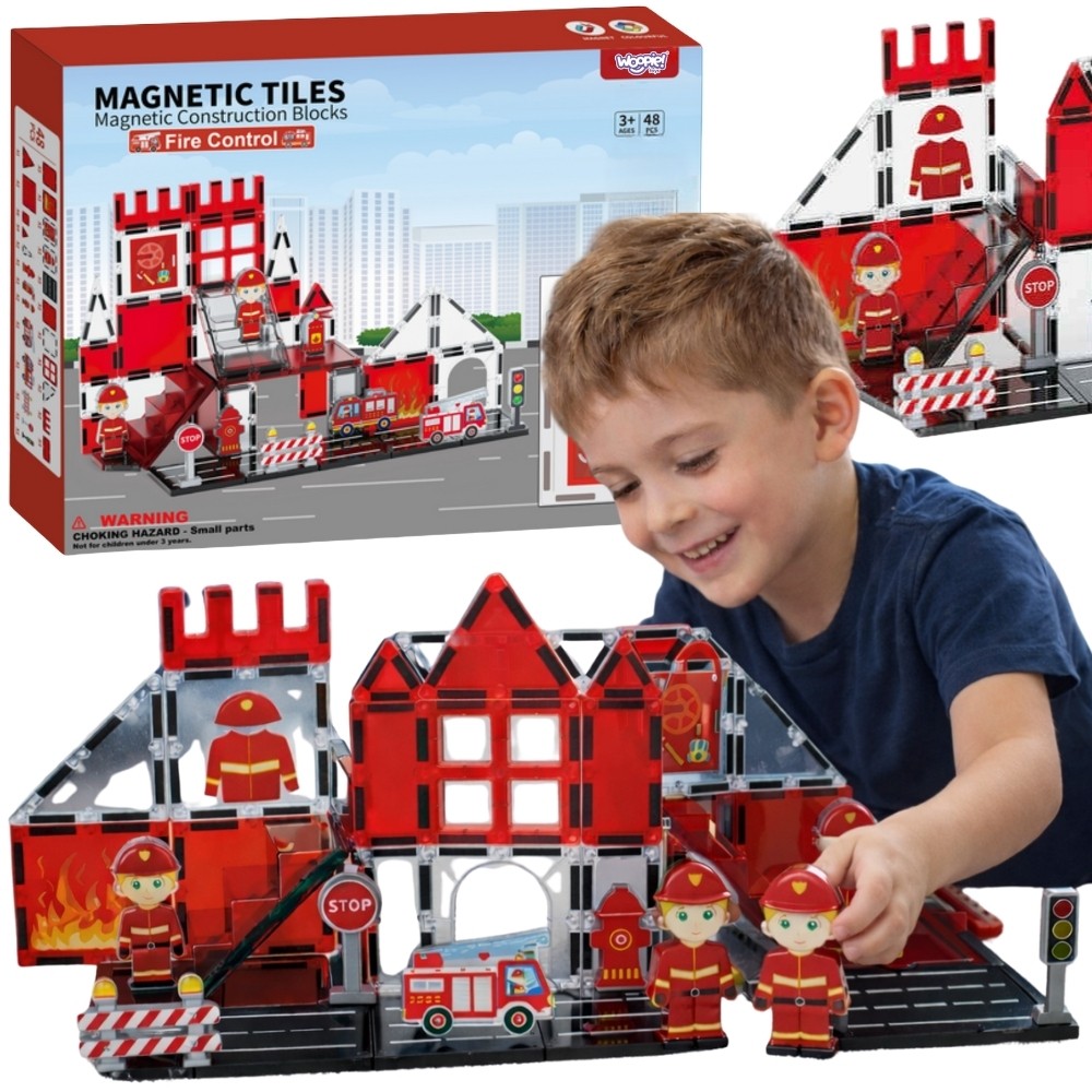 Woopie Magnetic Blocks 3d Комплект противопожарна служба 48 бр.