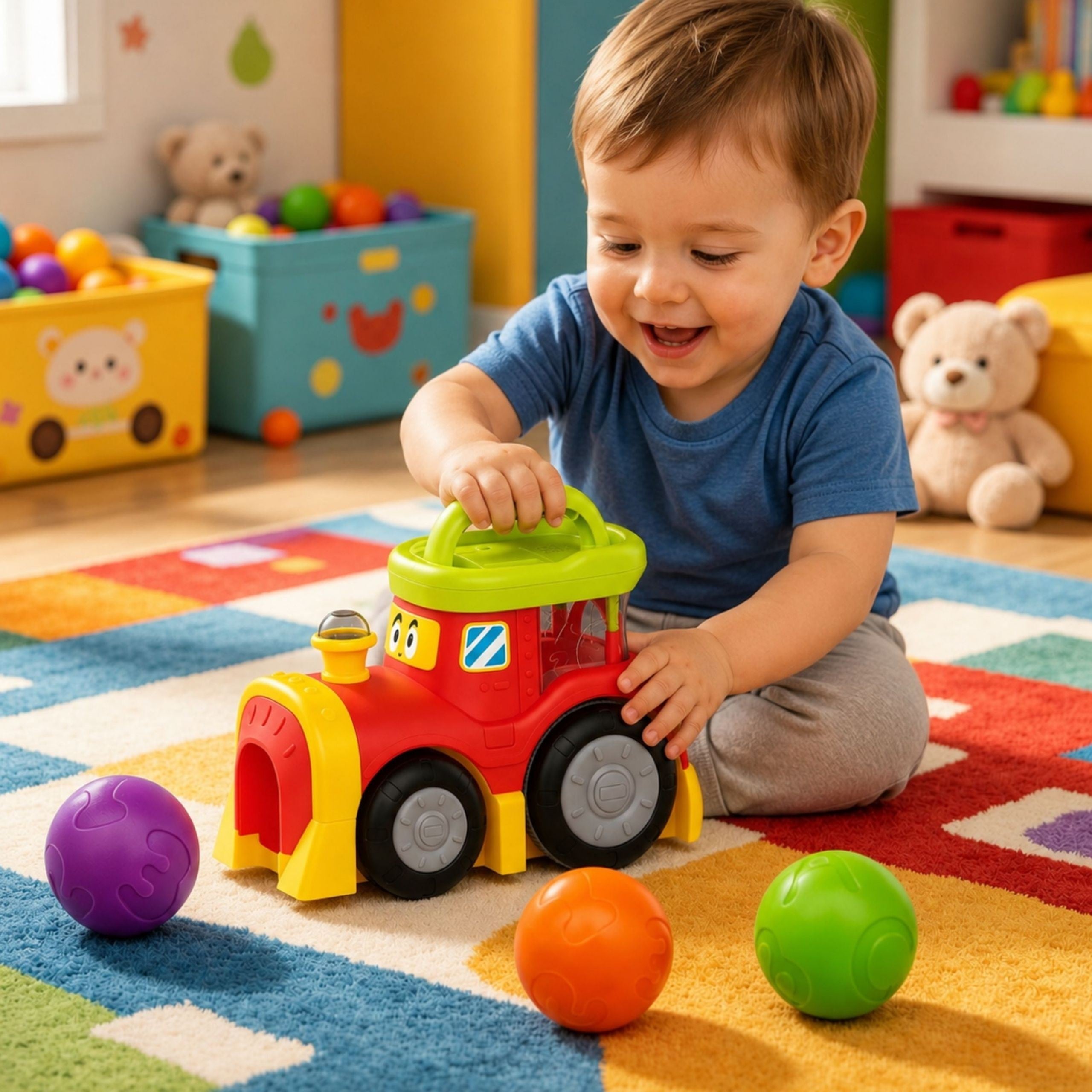 Woopie Baby Interaktivt Tog med hoppende bolde