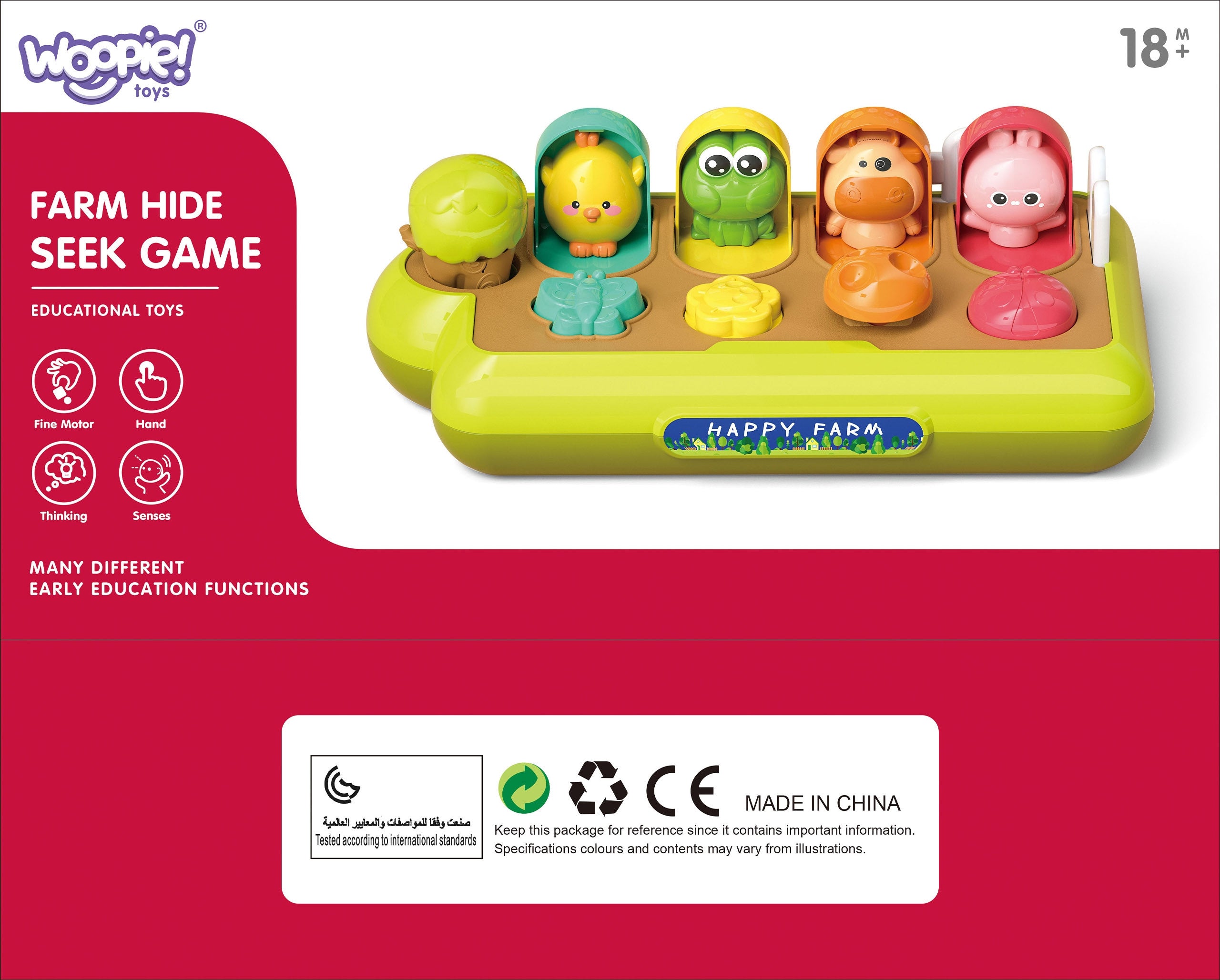 Woopie Bébé Jouet Éducatif Pop-up Animaux Happy Farm