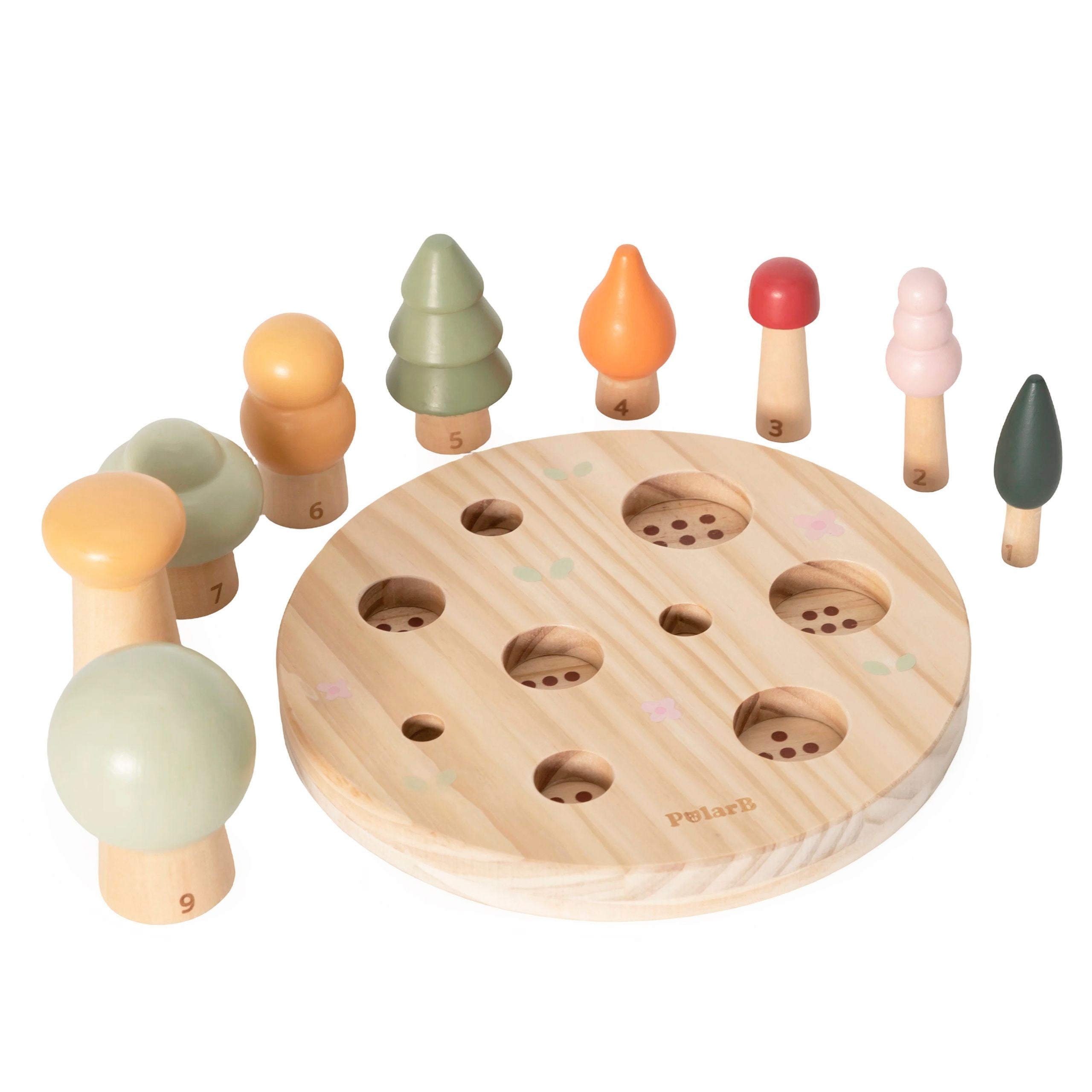 Viga Polarb Wooden Puzzle Sorter Forest Trees Learning Counting 1-9 18+ Viga Polarb