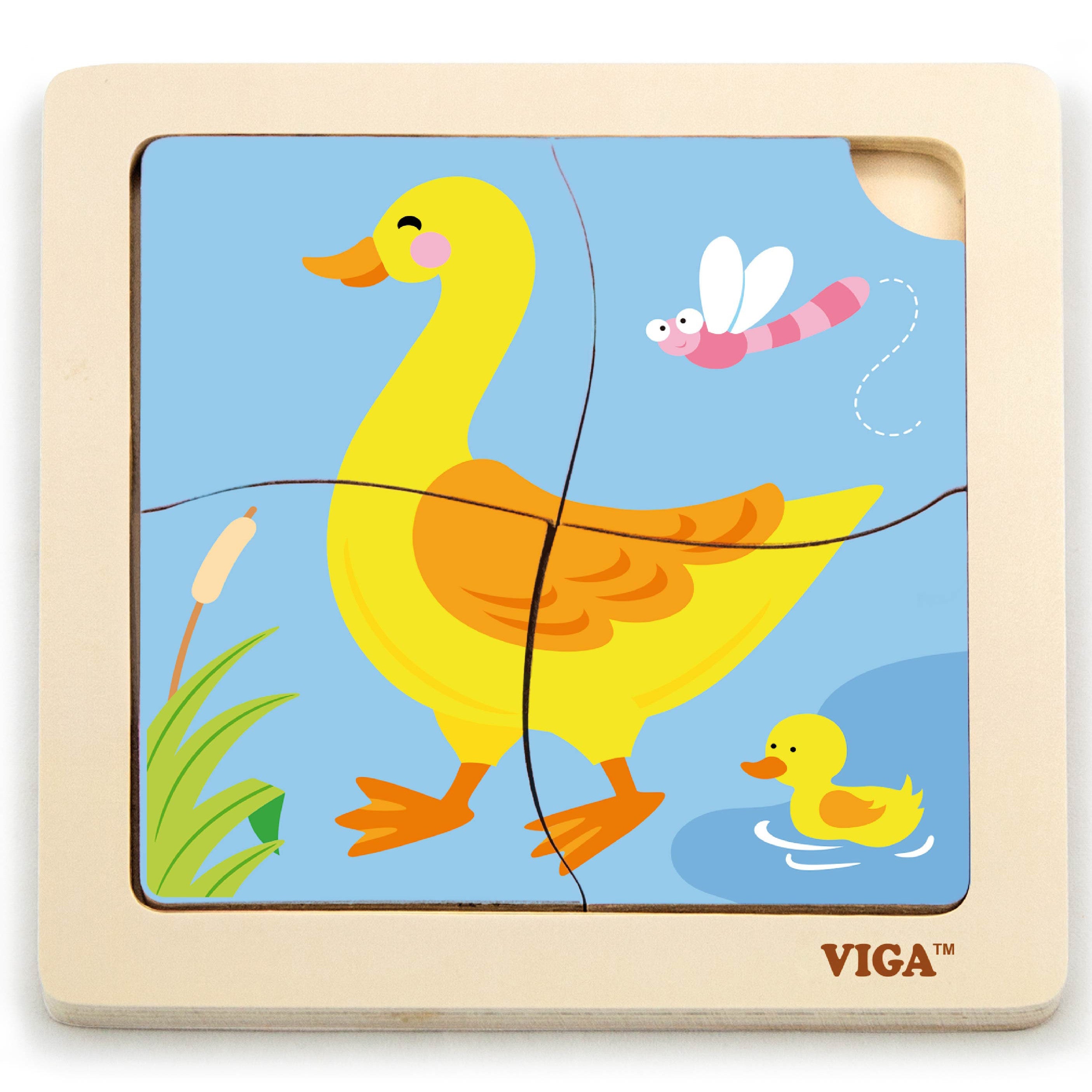 Viga Práctico Rompecabezas de Pato de Madera