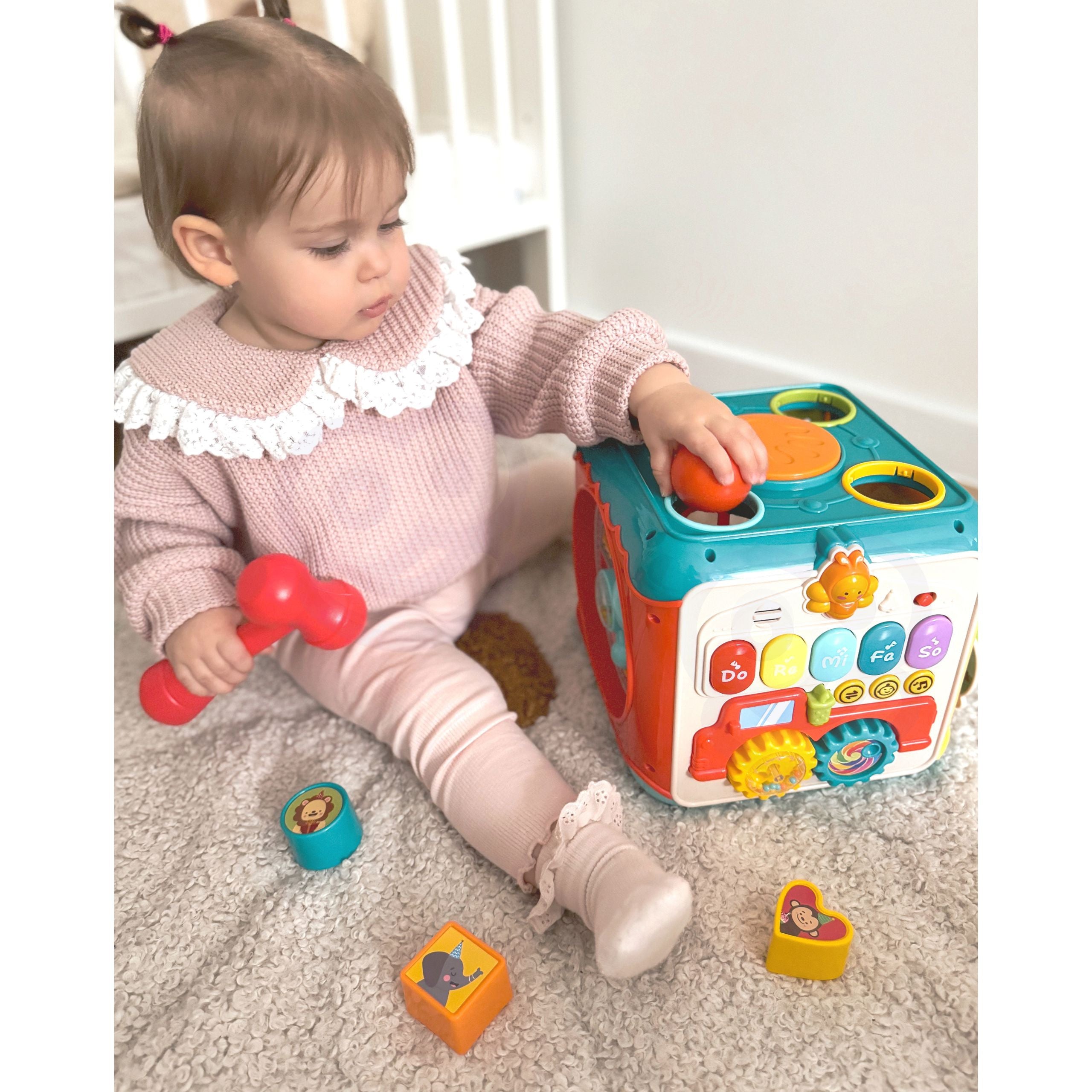 Woopie Baby Multifunkční Montessori Activity Kostka 6v1 - 18m+