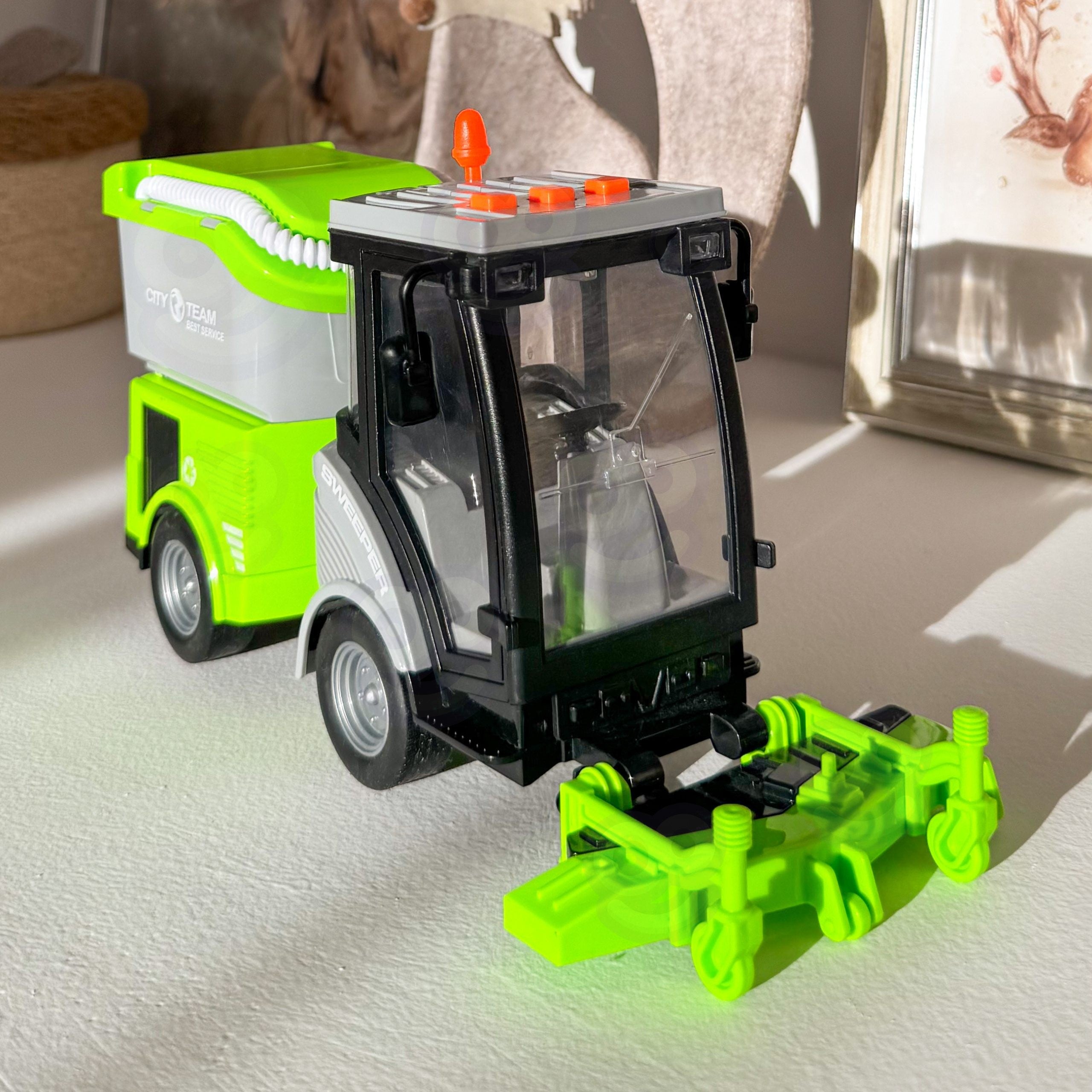 Woopie City Sweeper 1:16 Grøn lyd og lyseffekter