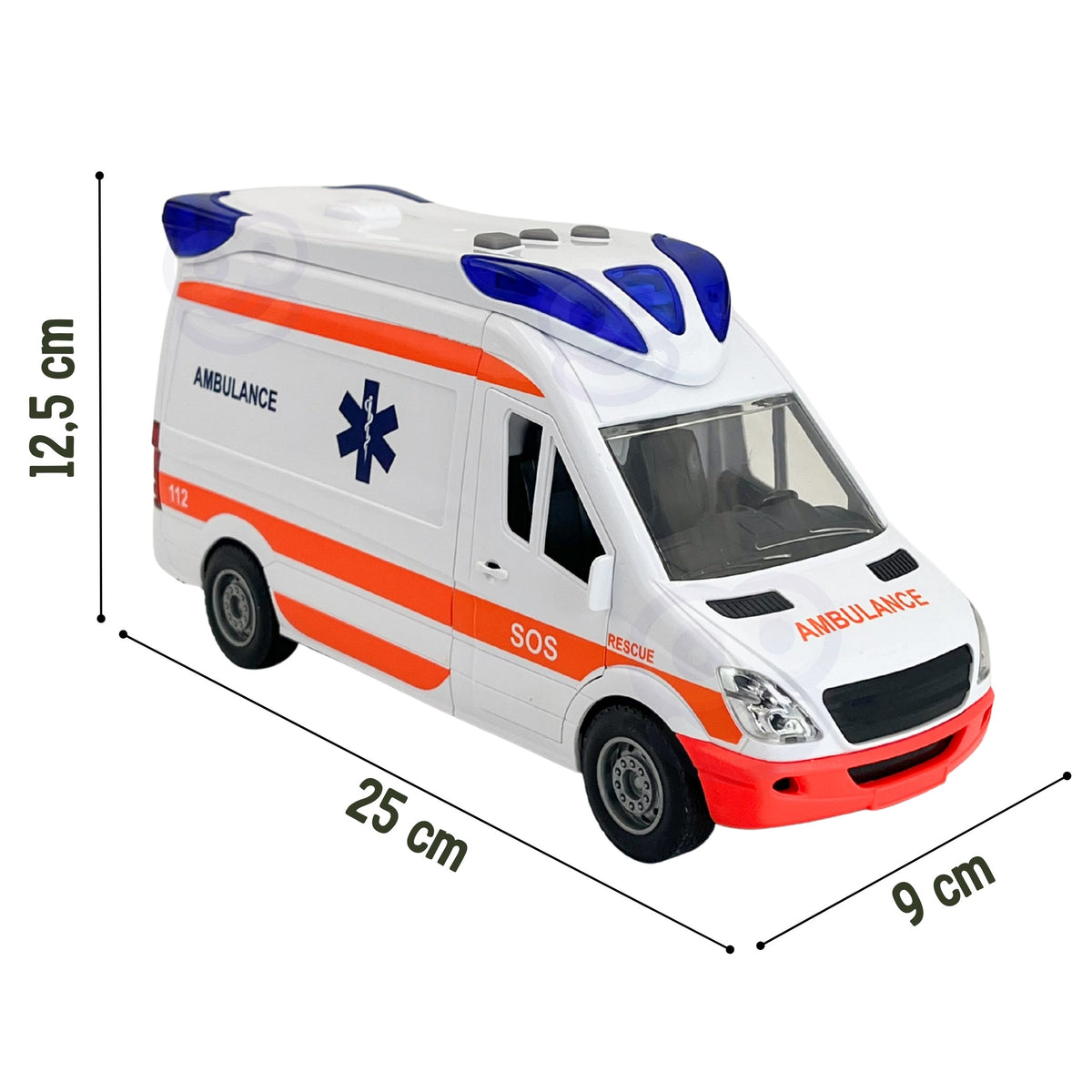 Set de targă pentru ambulanță de urgență Woopie + semnale sonore și luminoase