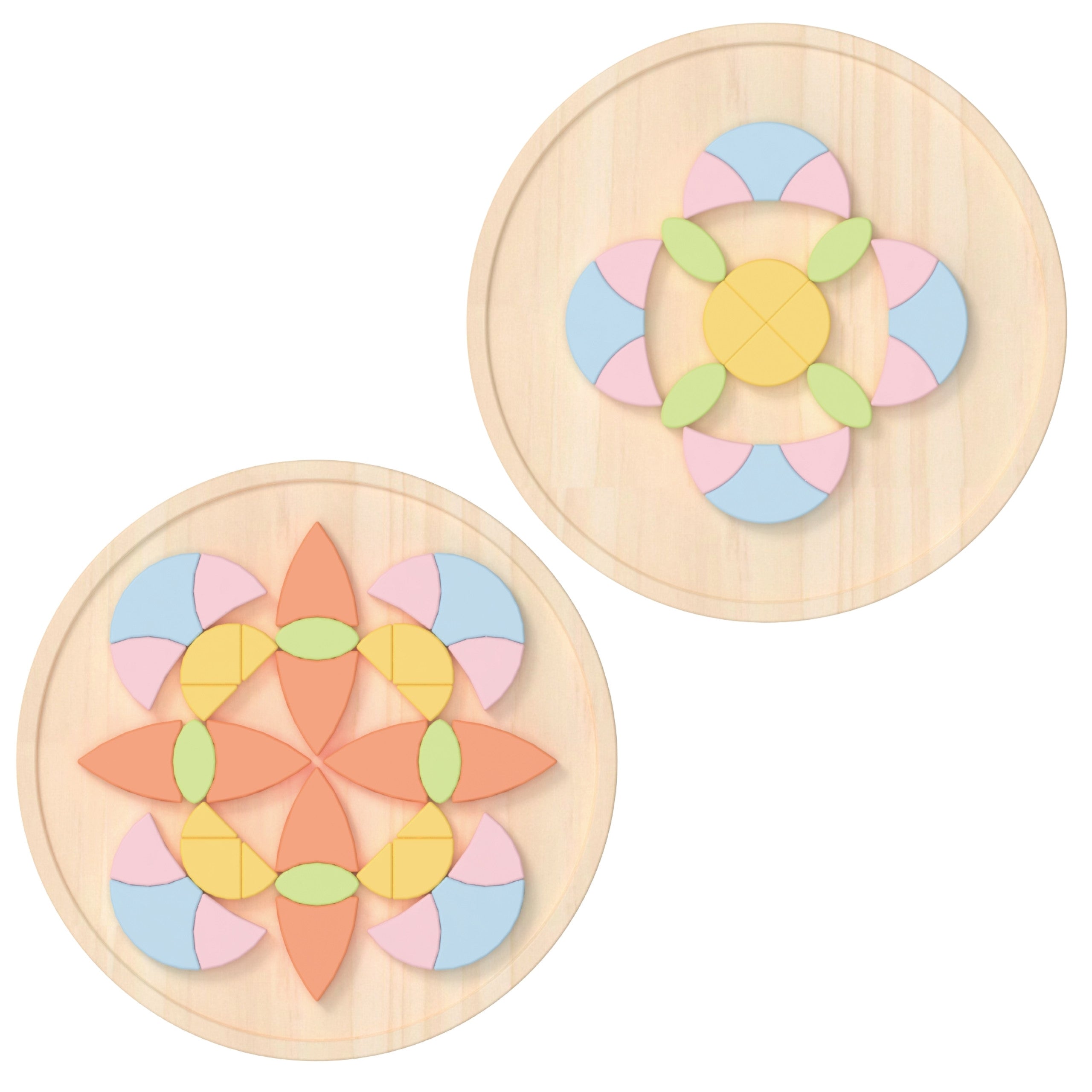 Classic World Pastel Mandala Montessori Puzal Mósáic Bláthanna
