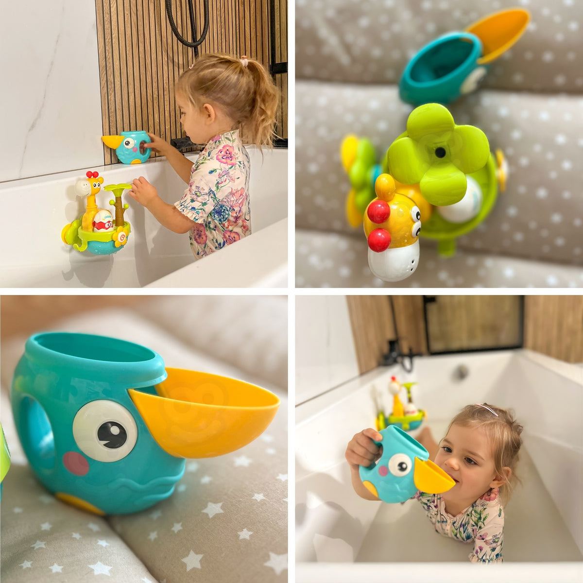 Woopie Baby Żyrafa Zabawka do kąpieli z lejkiem z przyssawką