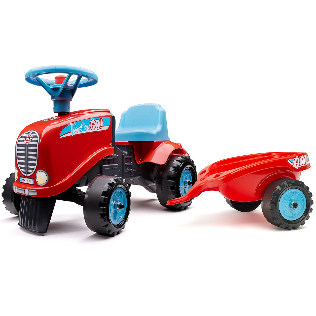 Tractor para montar Falk ¡Go! Con Remolque Rojo 1-3 Años