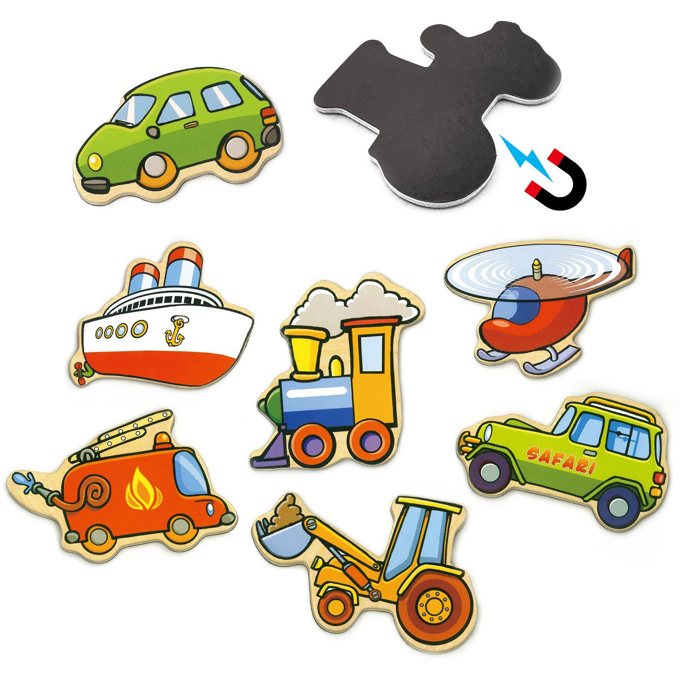 Súprava drevených magnetov na auto Viga