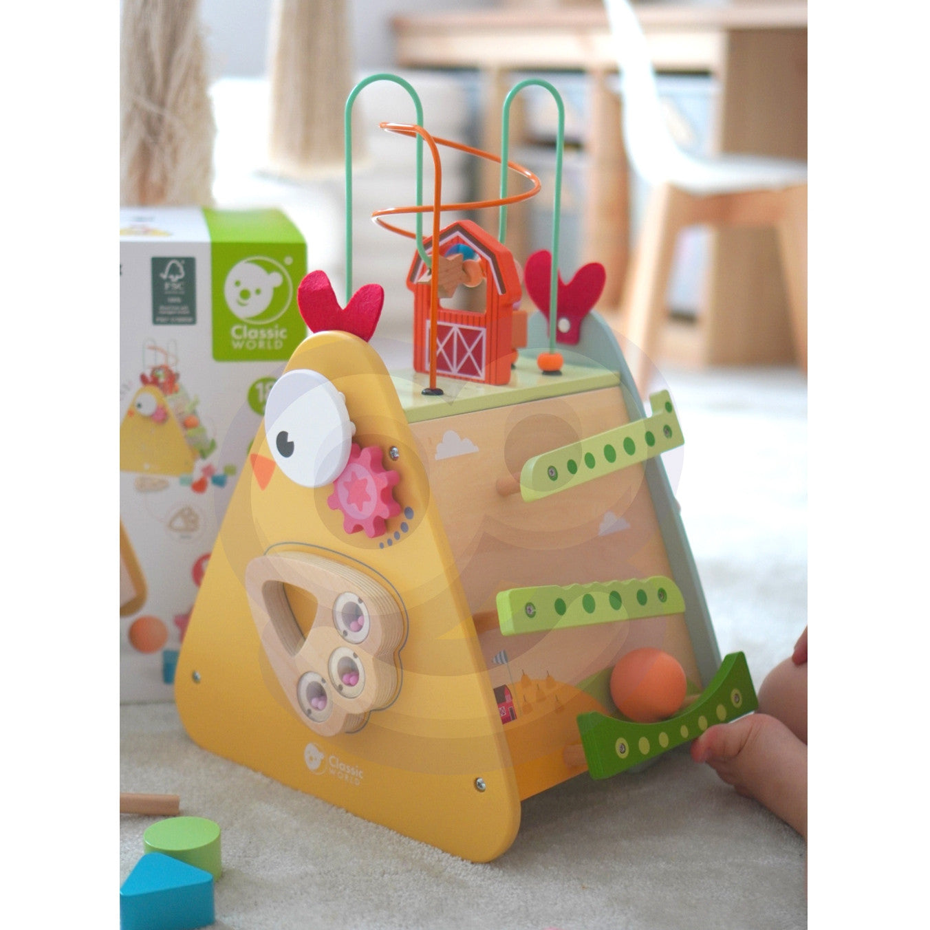 Klasická svetová Montessori kocka 10 v 1 Happy Farm Xxl