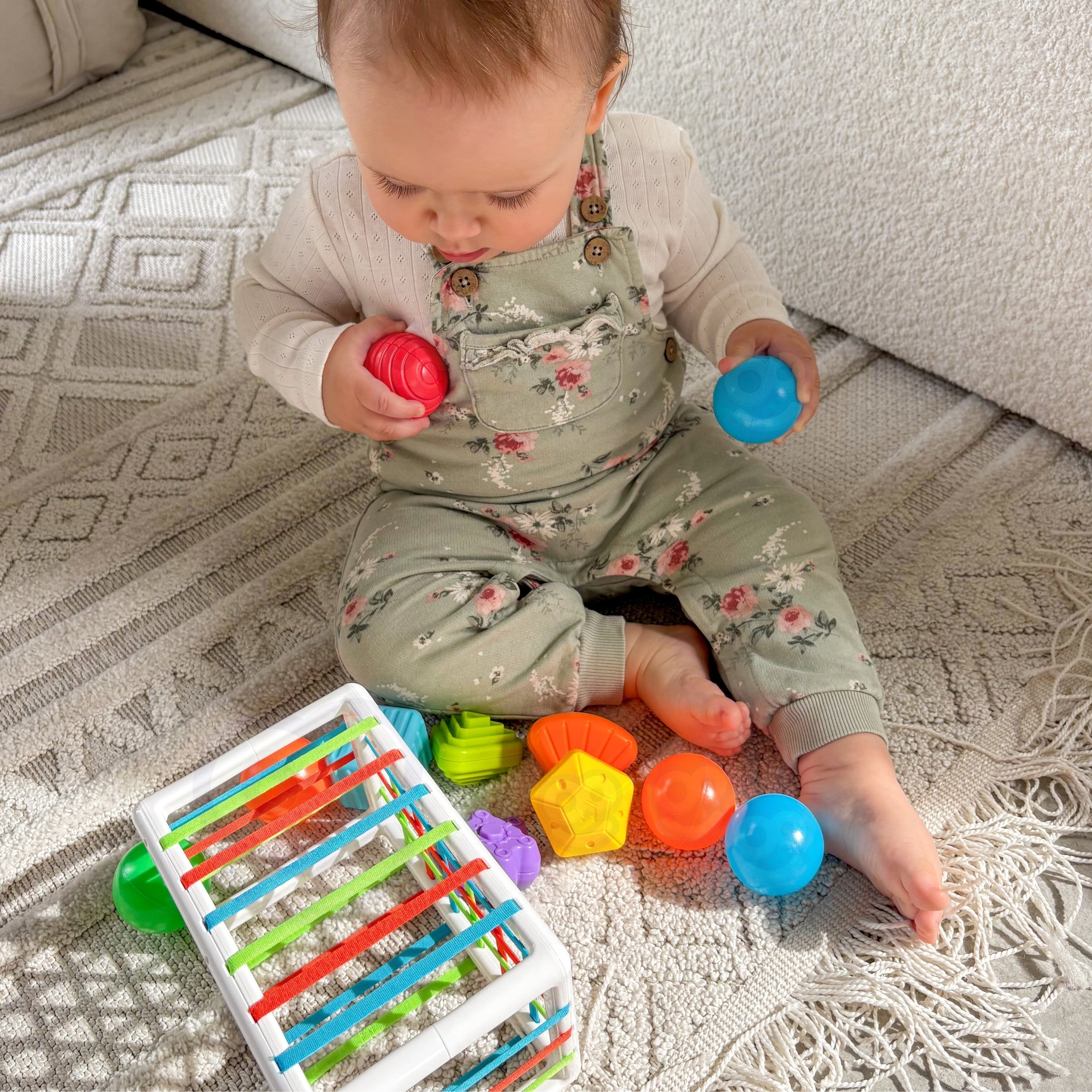 Woopie Baby Fleksibel Sensory Cube Sorter Til Børn Farverige Former 13 Stk.
