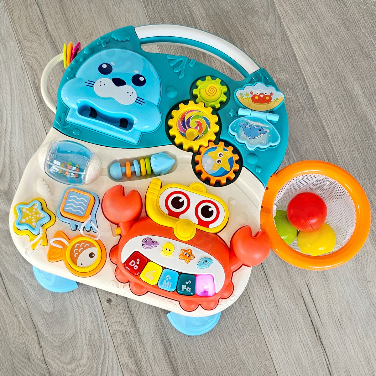 Woopie Baby Pusher Walker Educatieve tafelscooter Ride-on 4-in-1