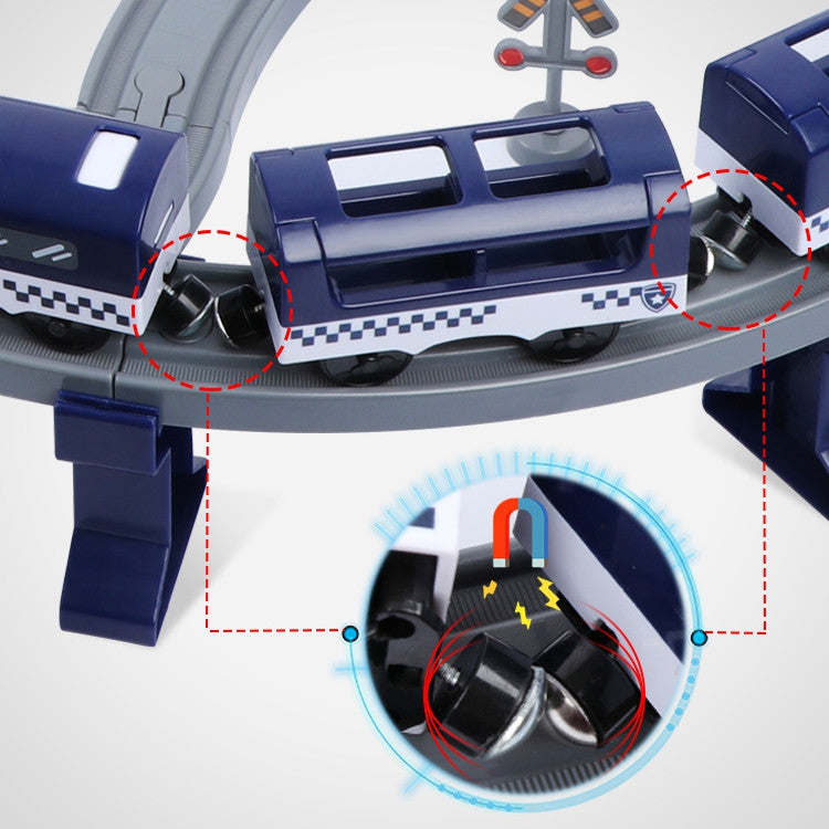 Woopie elektrische treinwagenbaan politiebureau helikopterauto's 92 stuks.