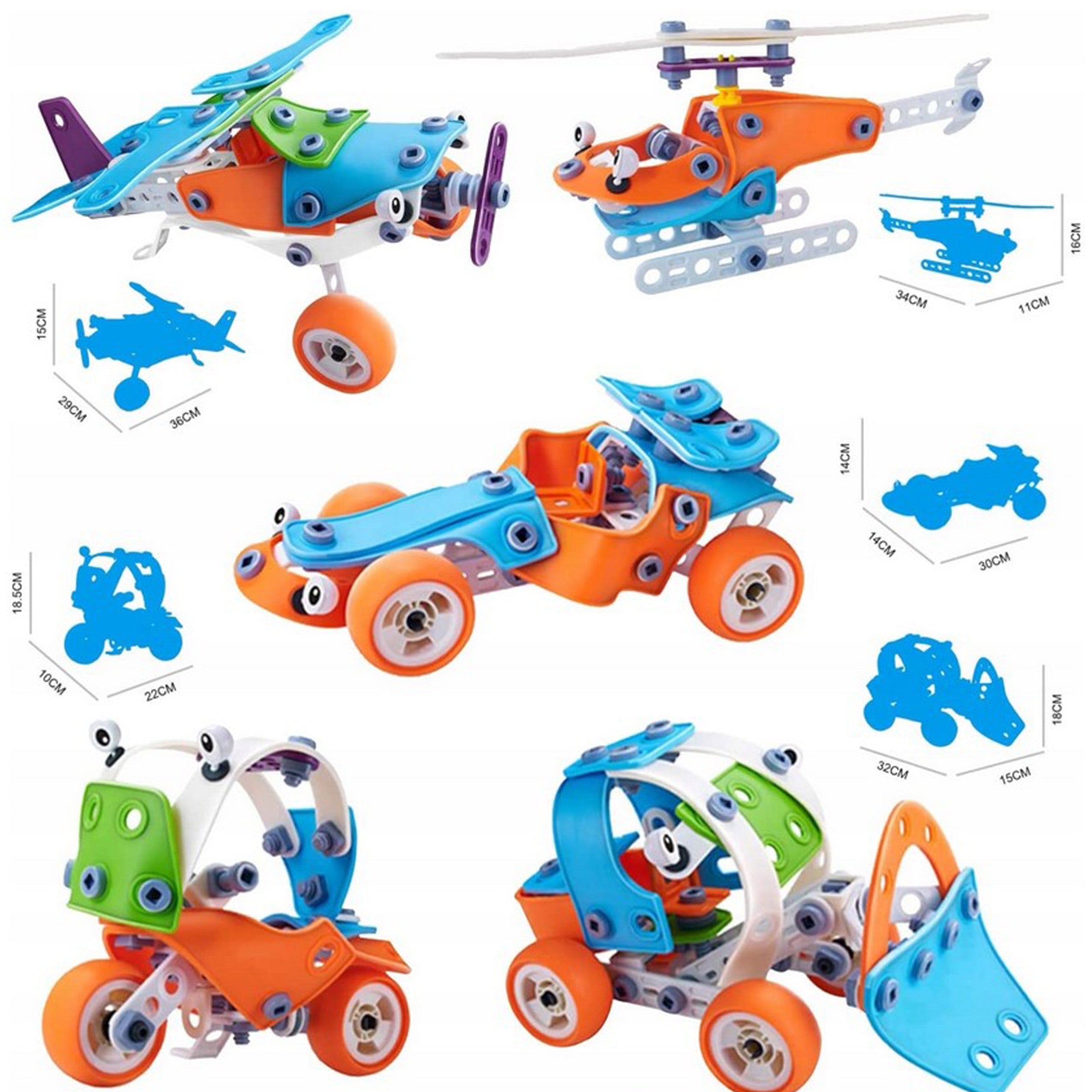 Комплект превозни средства Woopie 5-in-1 Stem Building Blocks