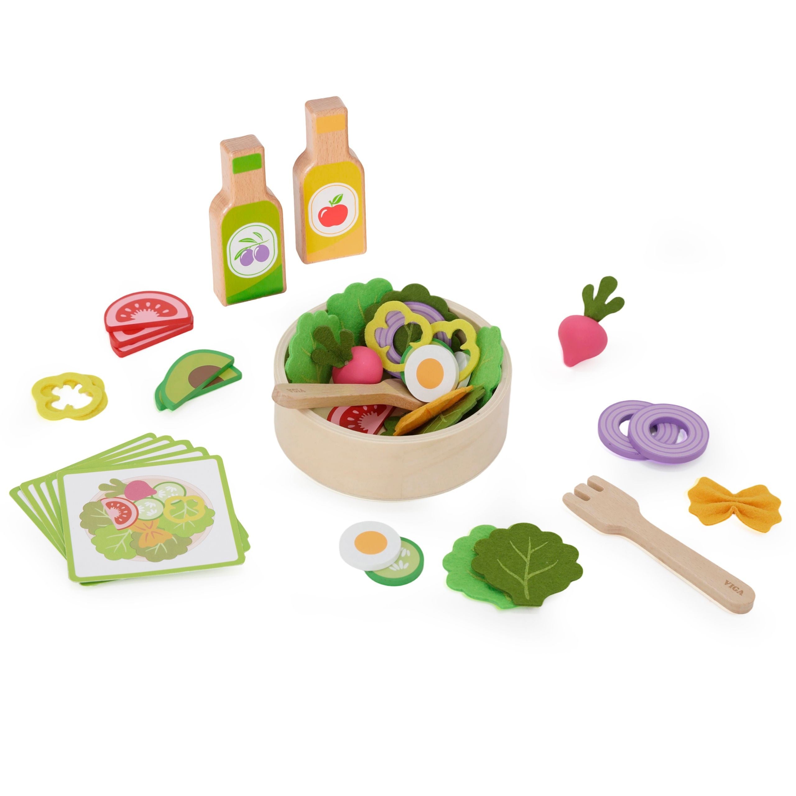 Viga Wooden Salad Maker Set 18m+