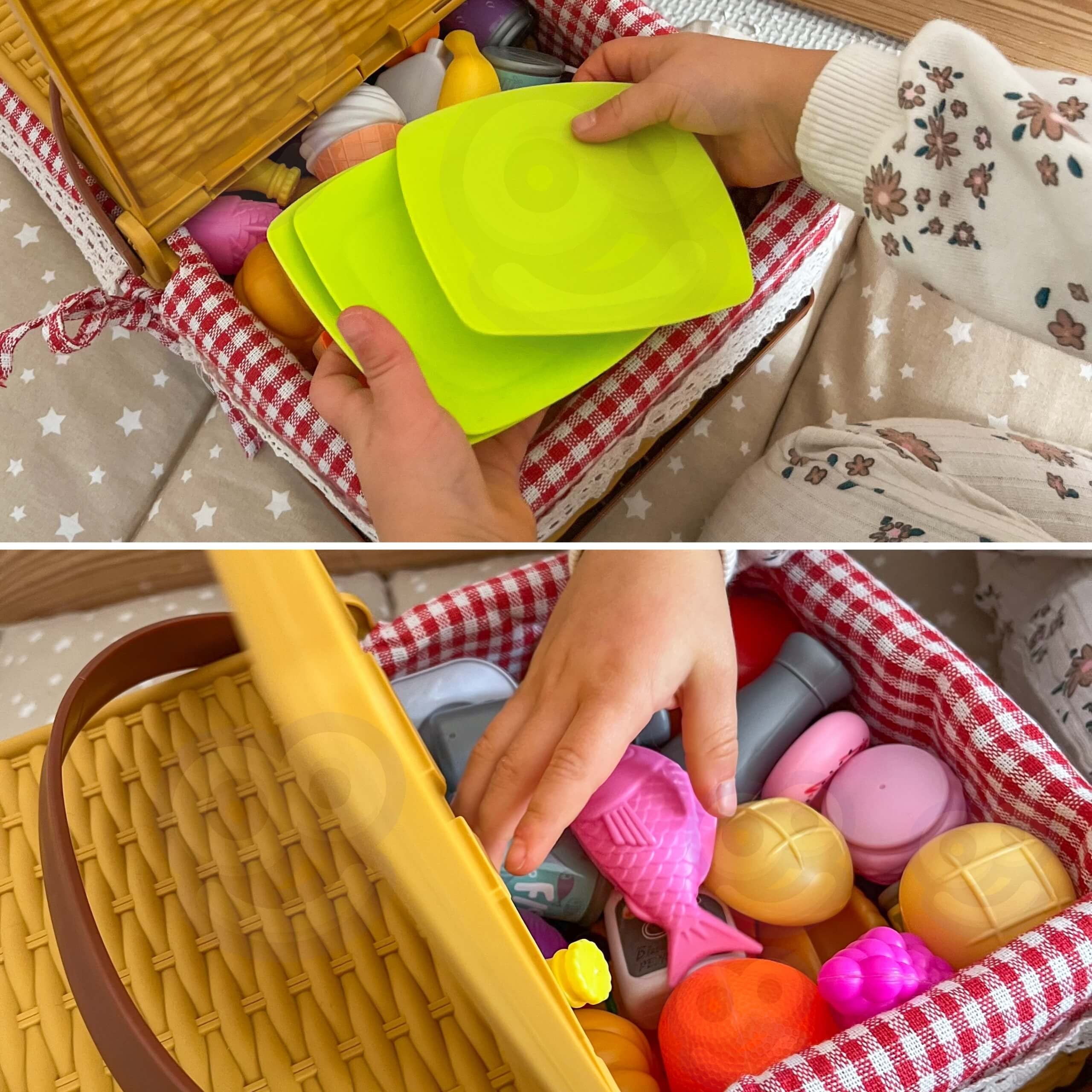 Woopie Picnic Basket Fruit Vegetables Fast Food Set Xxl 103 Pcs.