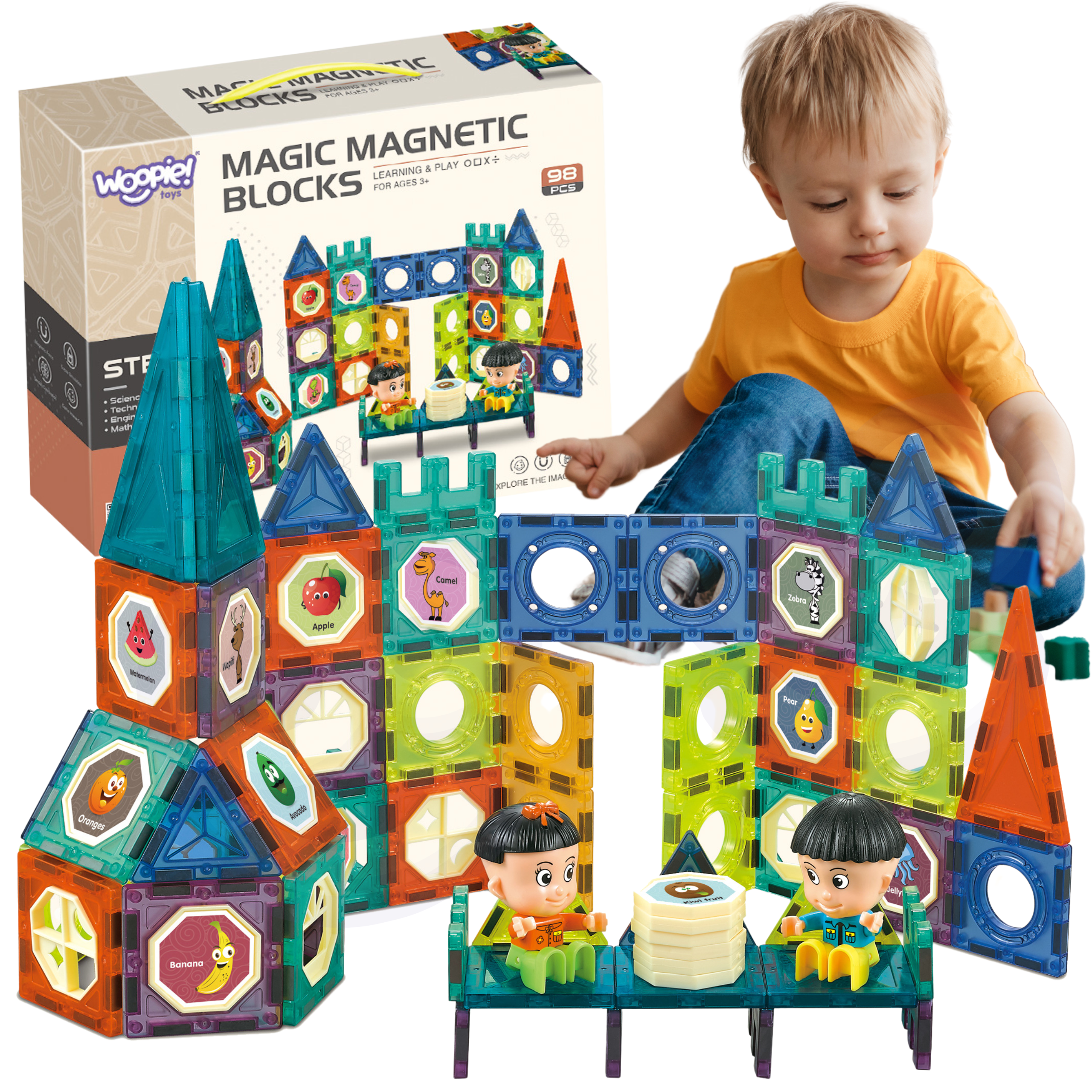 Woopie Magnetic Blocks Castle 98 бр.