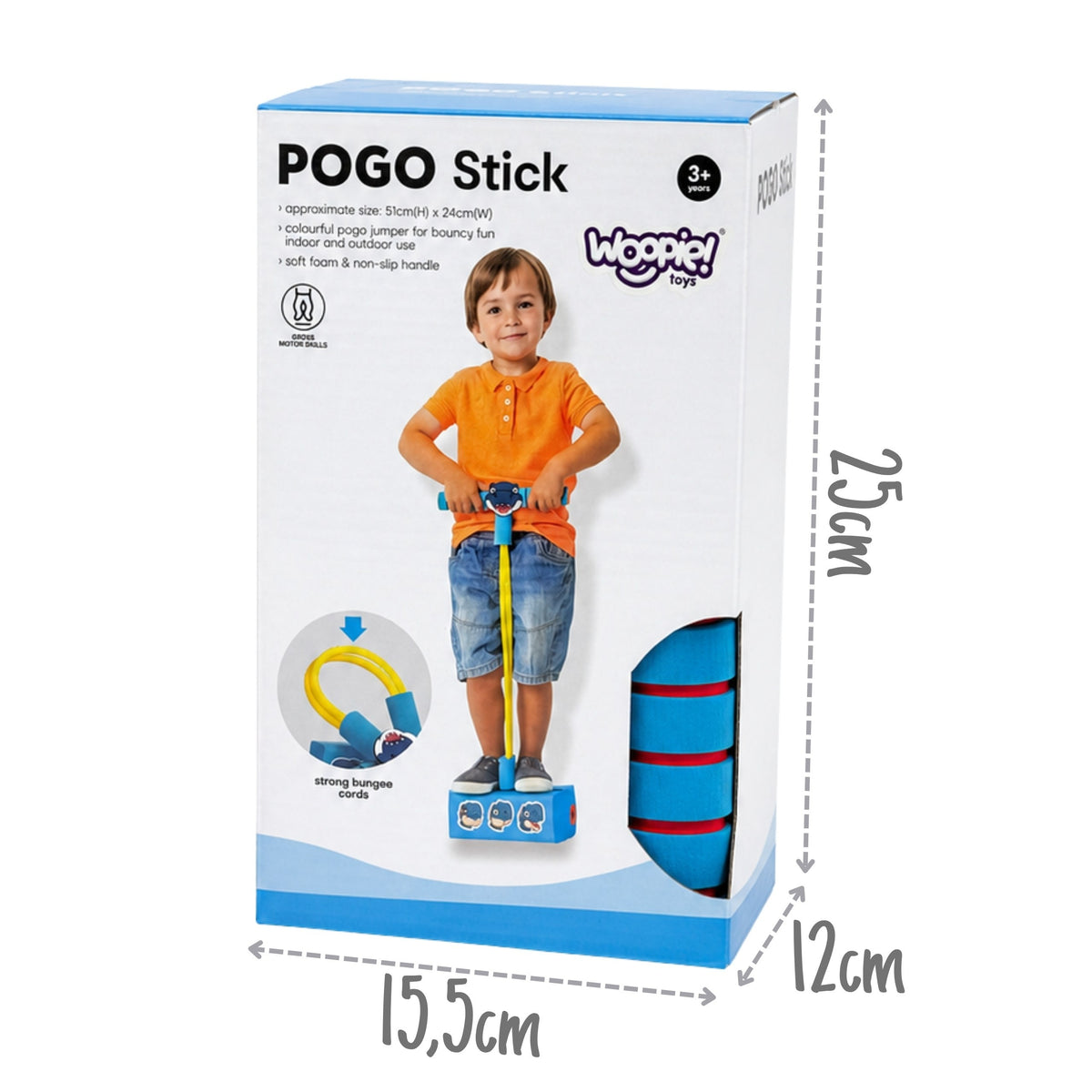 Woopie Foam Pogo Jumper til børn Blå dinosaur